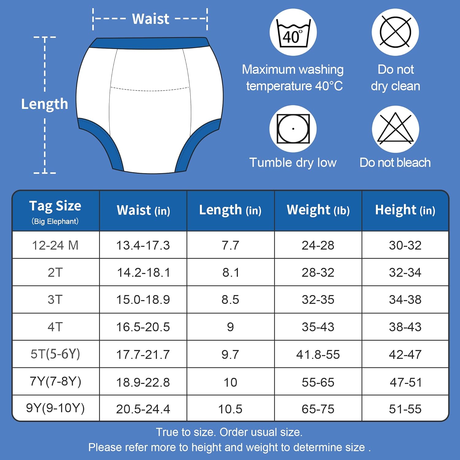 BIG ELEPHANT 10-Pack Potty Training Underwear for Kids