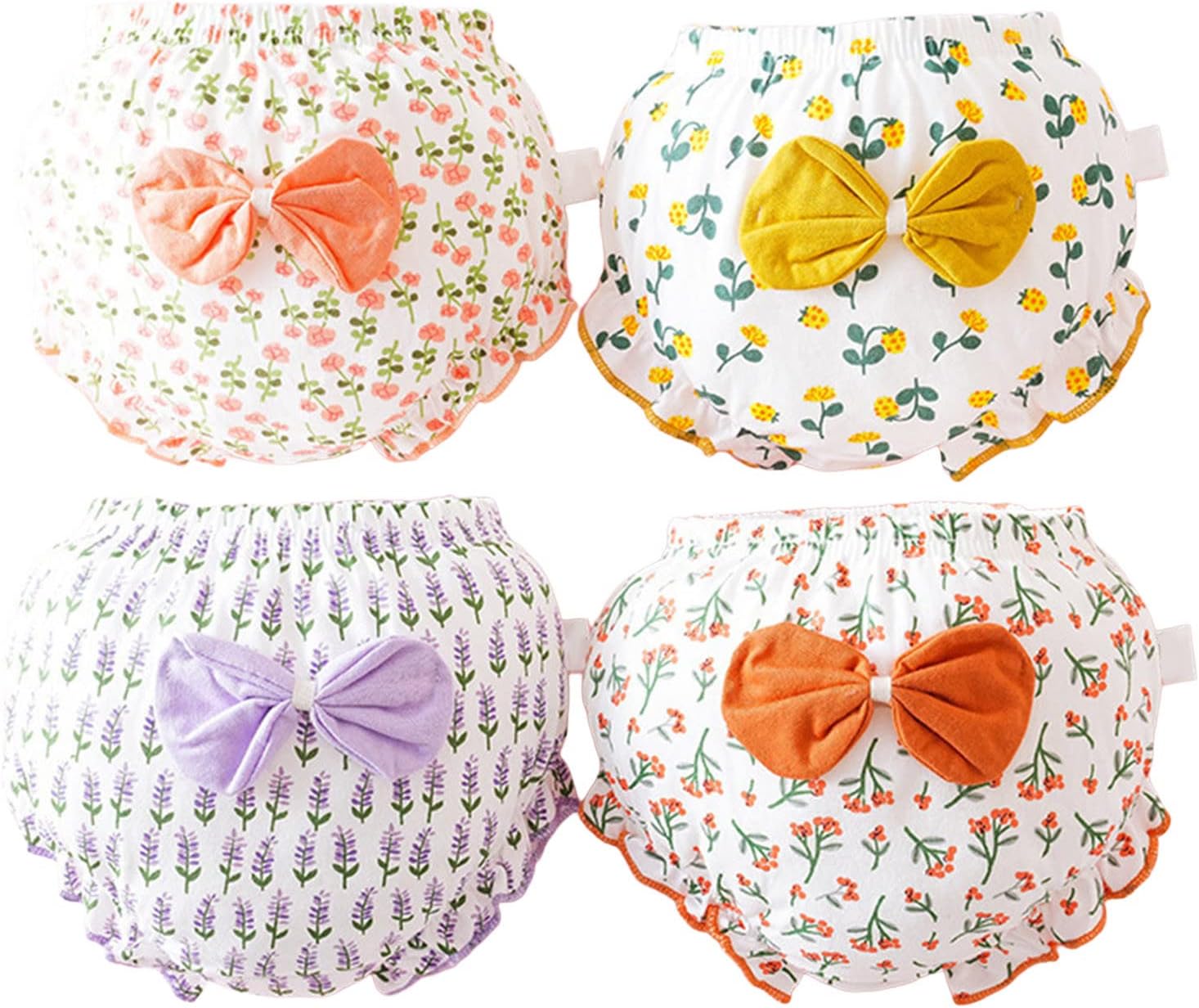 Soft Supportive Training Pants for Infant Girls 4-Pack