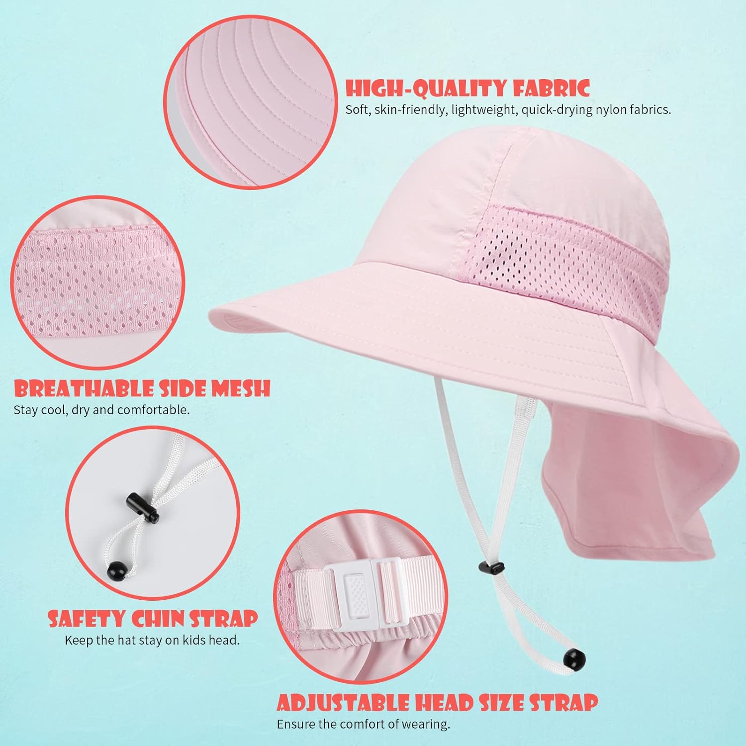HONGTEYA Adjustable Toddler Sun Hat Upf 50