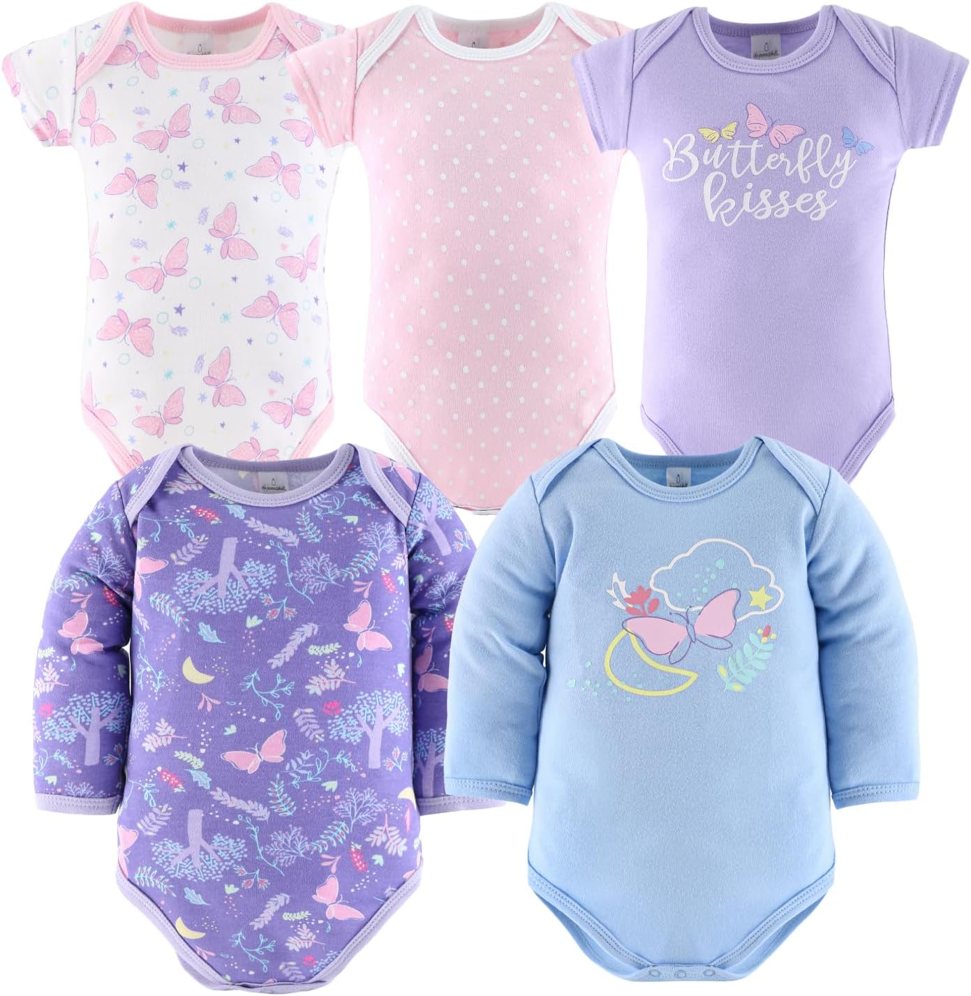 The Peanutshell Baby Layette Gift Set for Baby Girls - Purple Butterfly