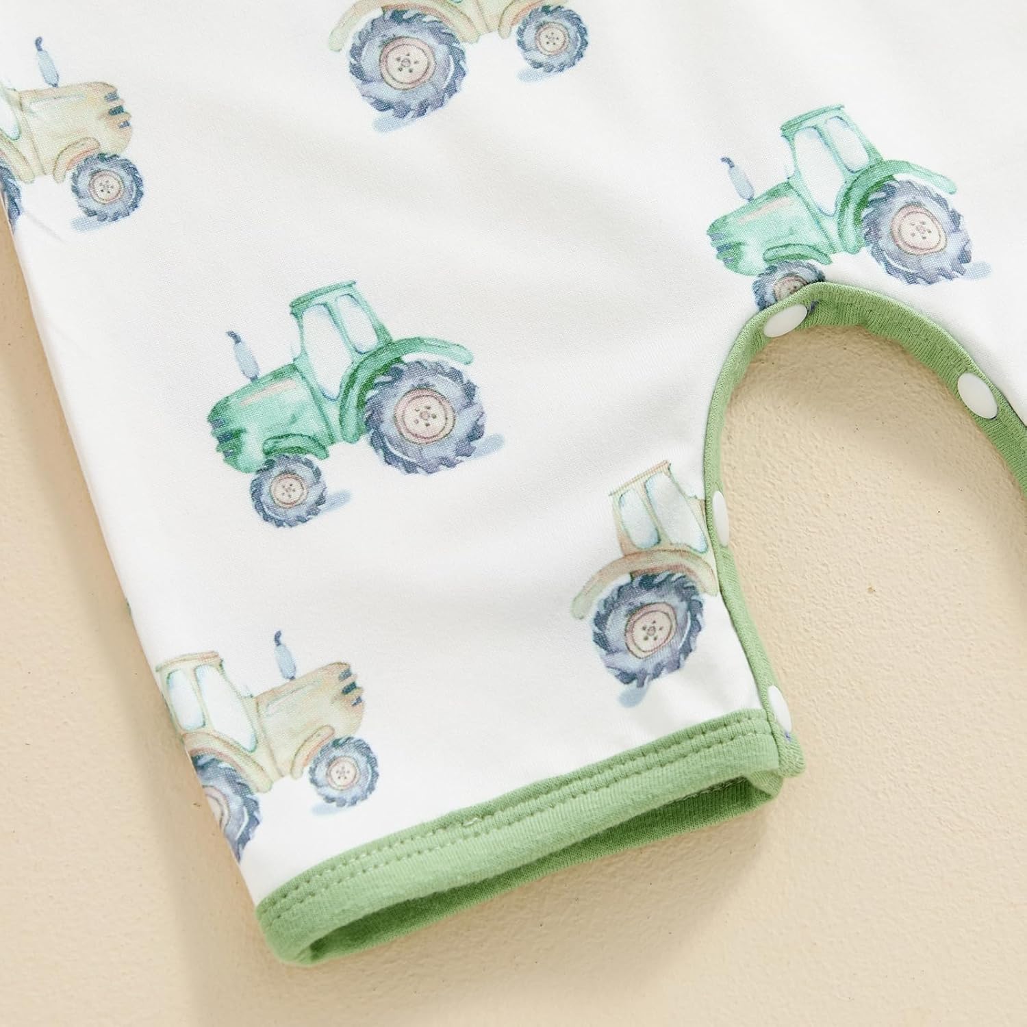 Adorable Summer Baby Romper with tractor print