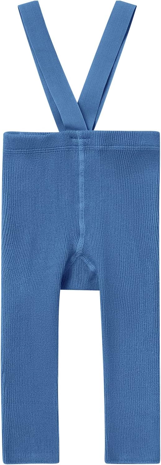 IDOPIP Infant Ribbed Leggings with Suspender Pants for Girl Boy 6-18M