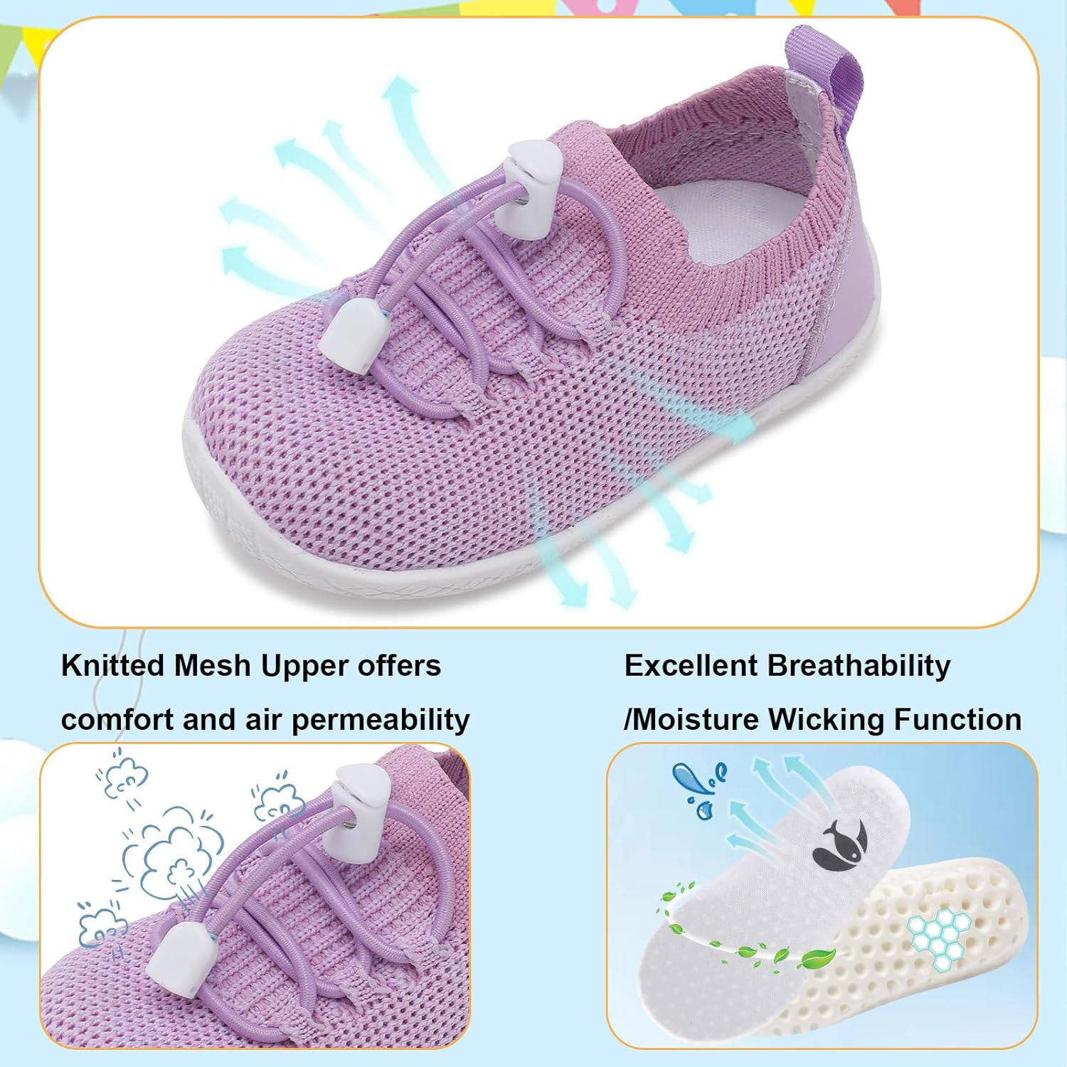 FEETCITY Baby First Walking Shoes Lightweight Comfort for Babys First Steps