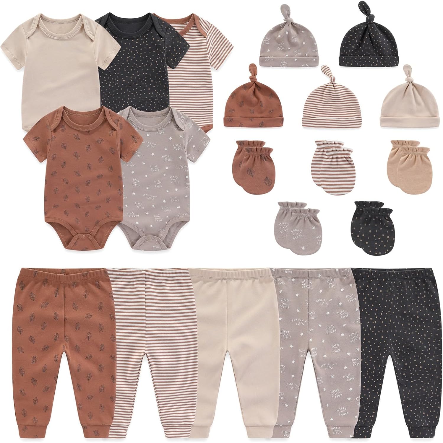 JELYLOVE Unisex Baby Boys Girls Bodysuits Sets 20-Piece