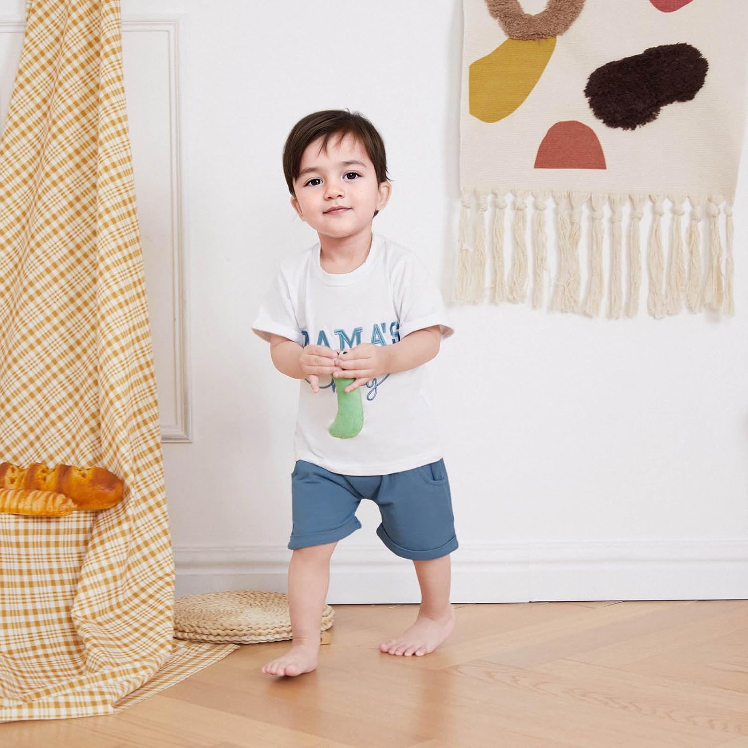 Trendy Embedded T-Shirt Set for Toddler Boys
