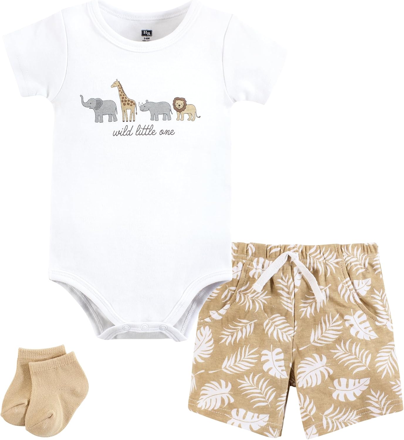 Hudson Baby Unisex Baby Bodysuit Short and Sock