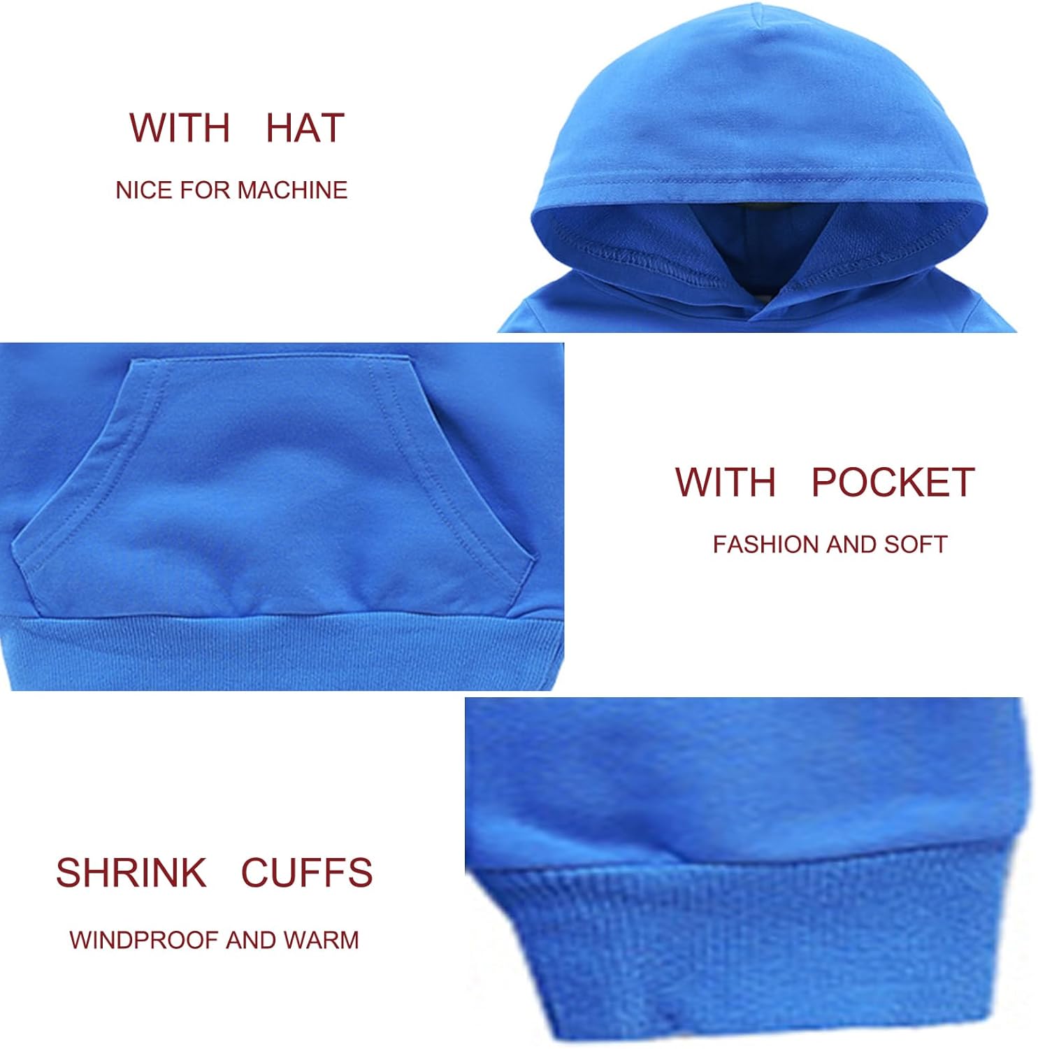 RUIBETYHUA Cute Solid Color endif-println Baby Hoodie