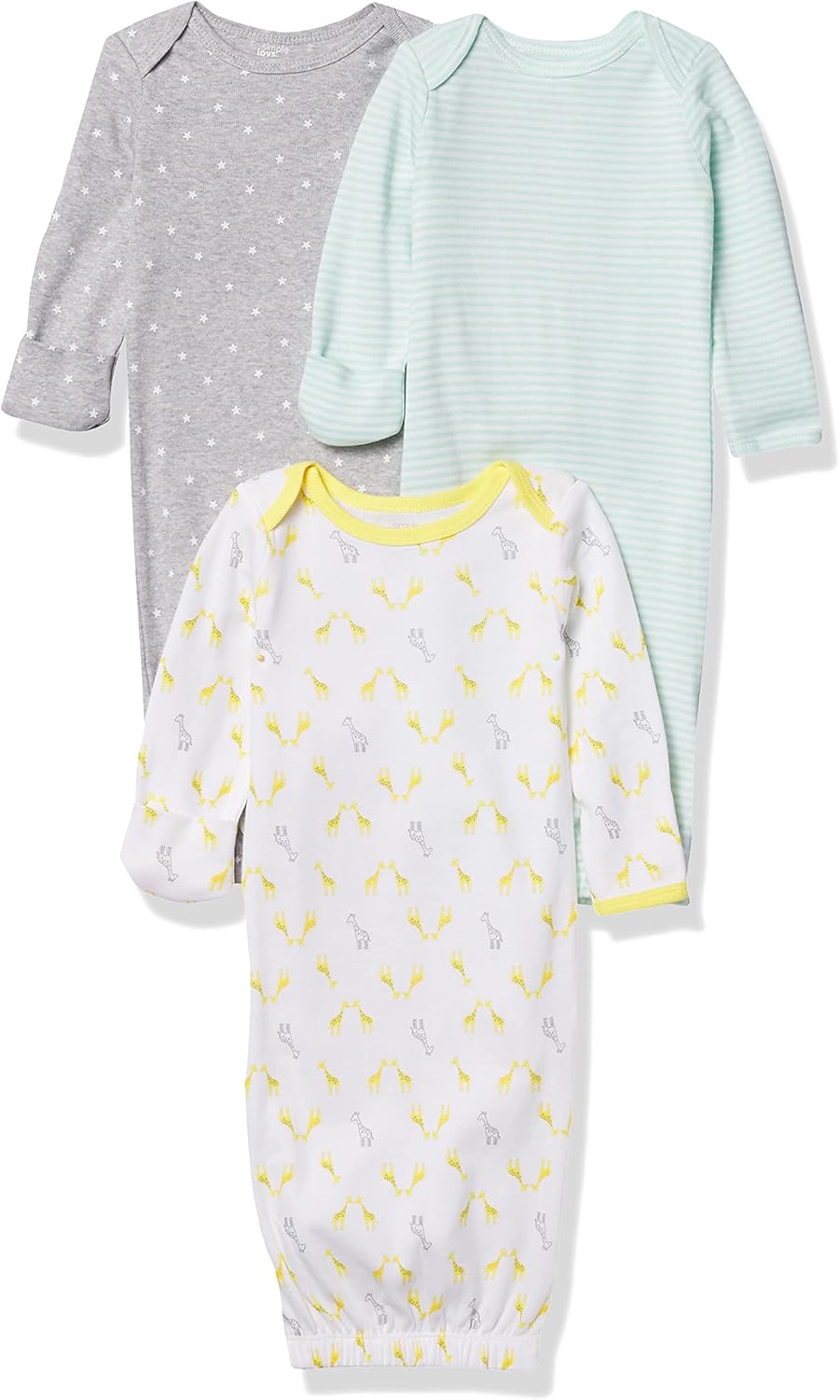 Simple Joys by Carters Baby 3-Pack Neutral Cotton Sleeper Gown