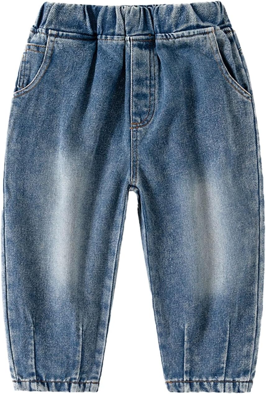 Machine Washable Casual Jeans for Toddler Boy Girl