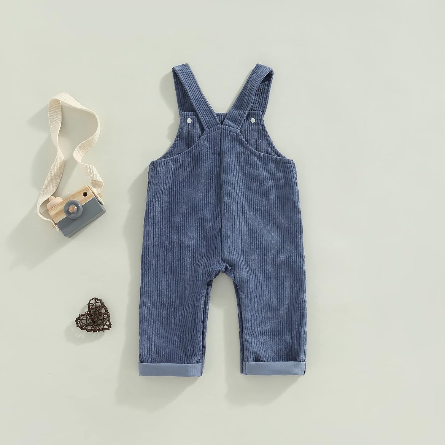 Plush reversible cotton overalls for baby