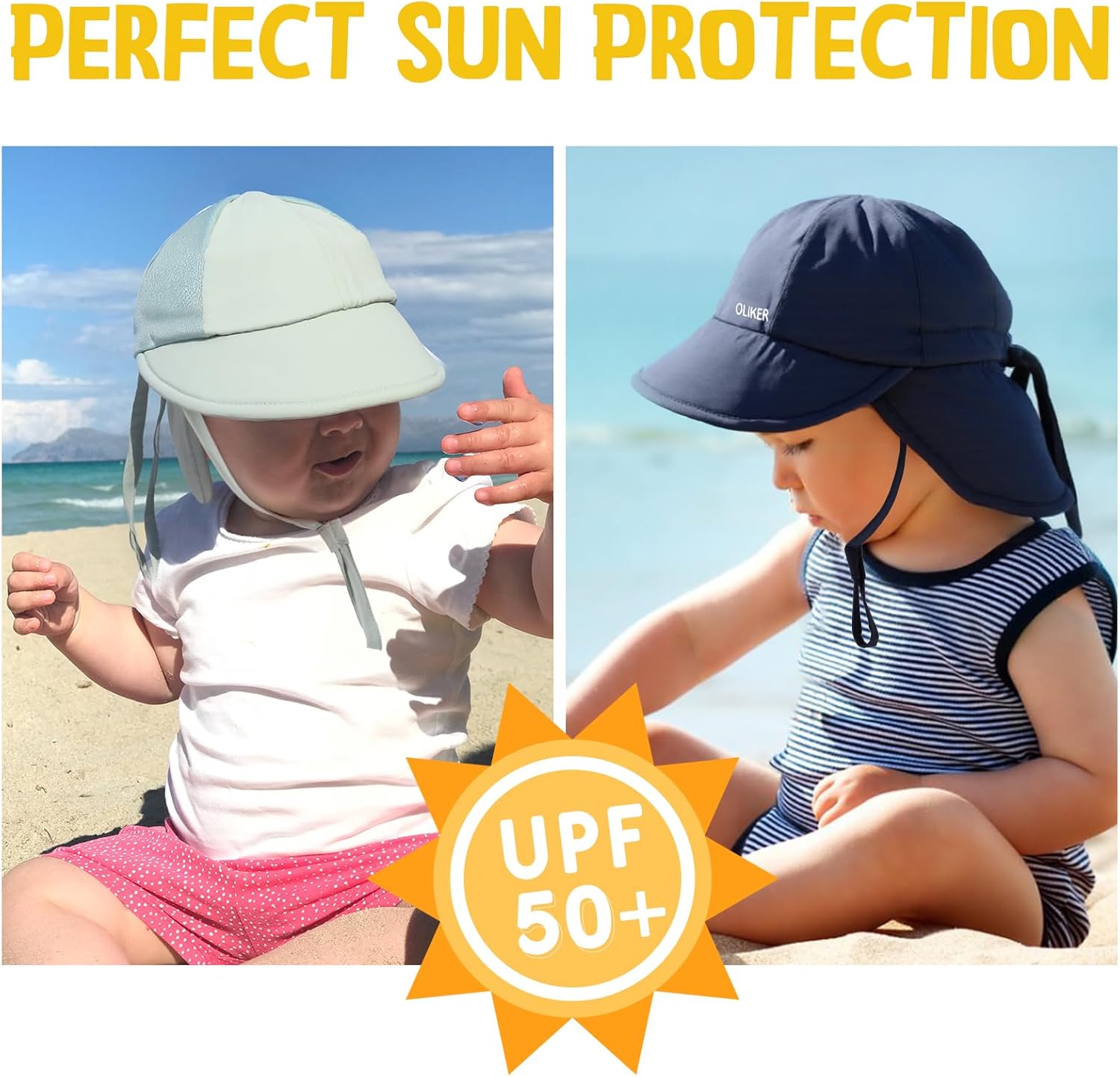 2-Piece Baby Sun Hat Set - UPF50 Quick-Drying toddler-friendly