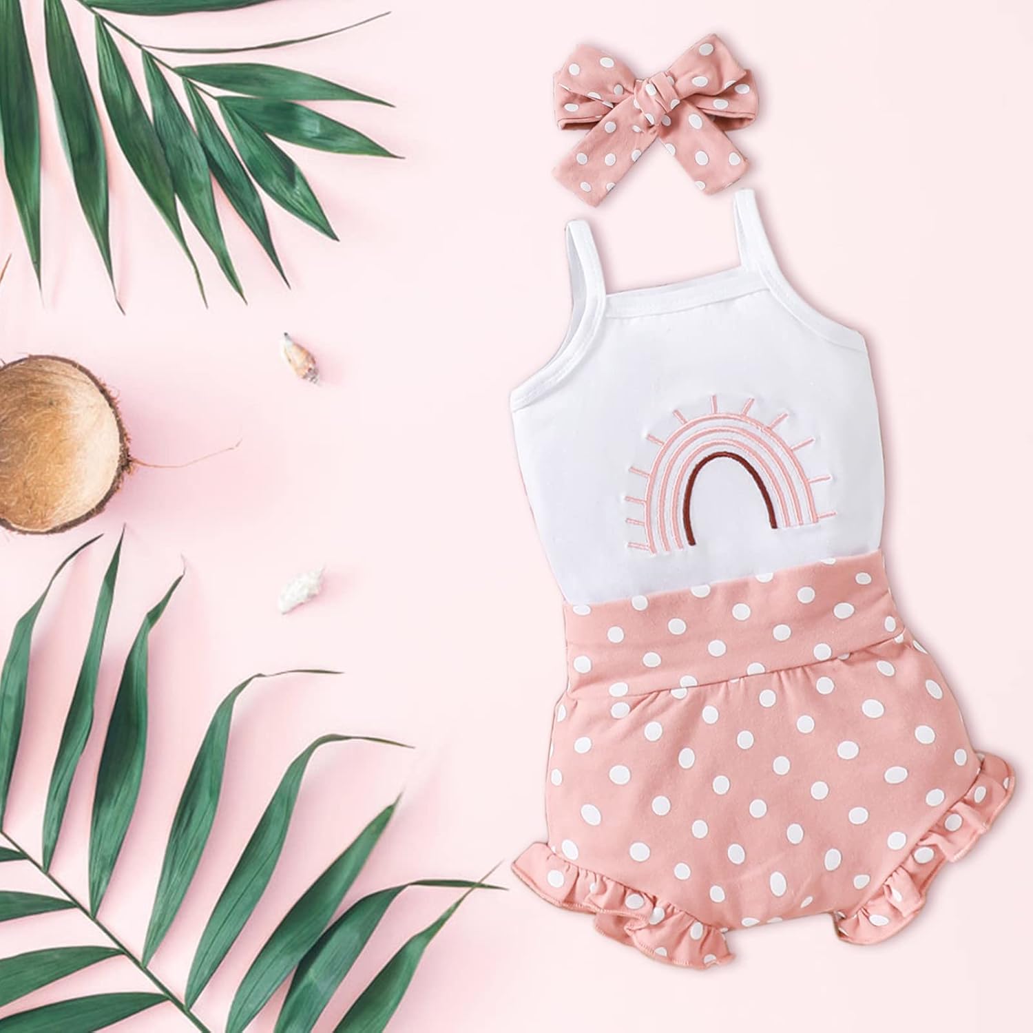 One Year Old Girl Camisole Romper Set
