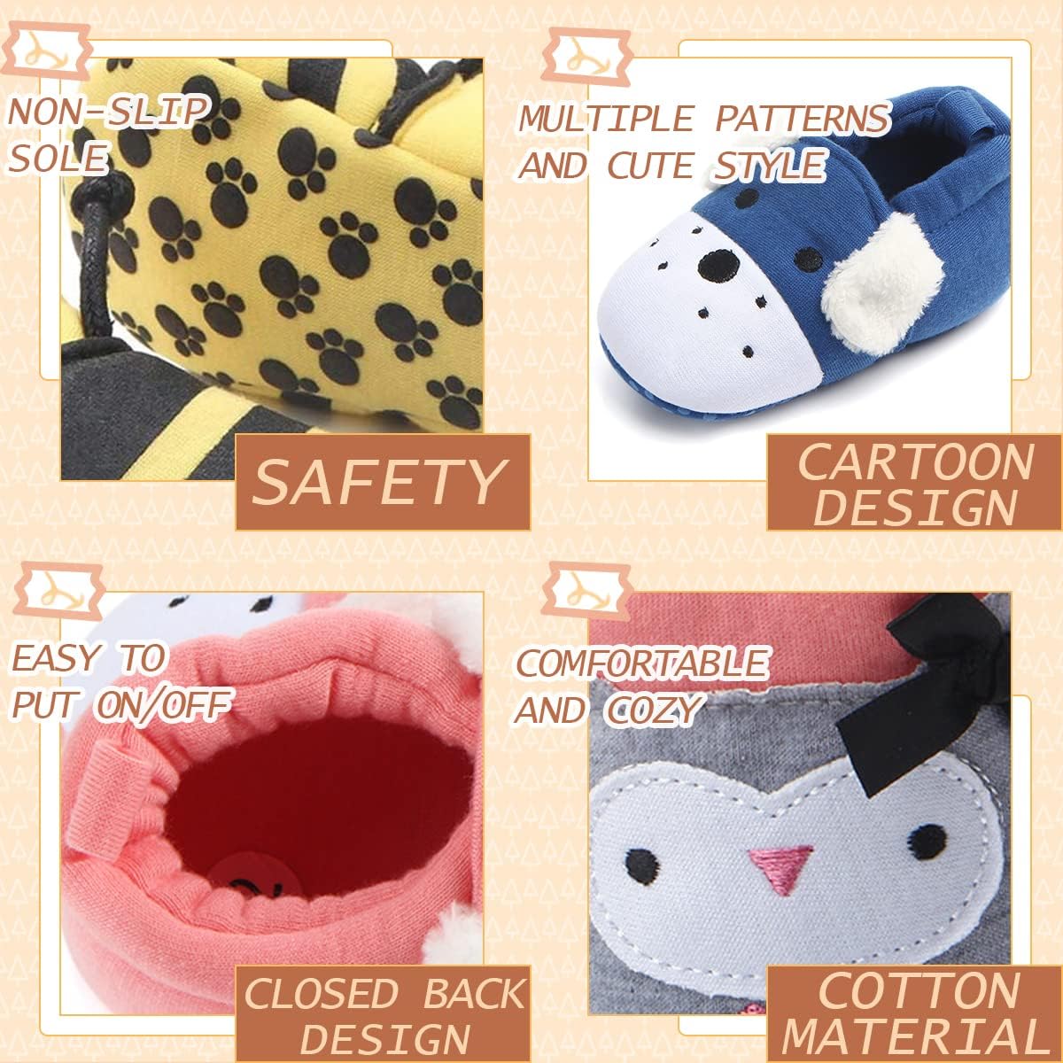 Cuteness Functionality - Best Baby Slipper Set for 0-18 Months