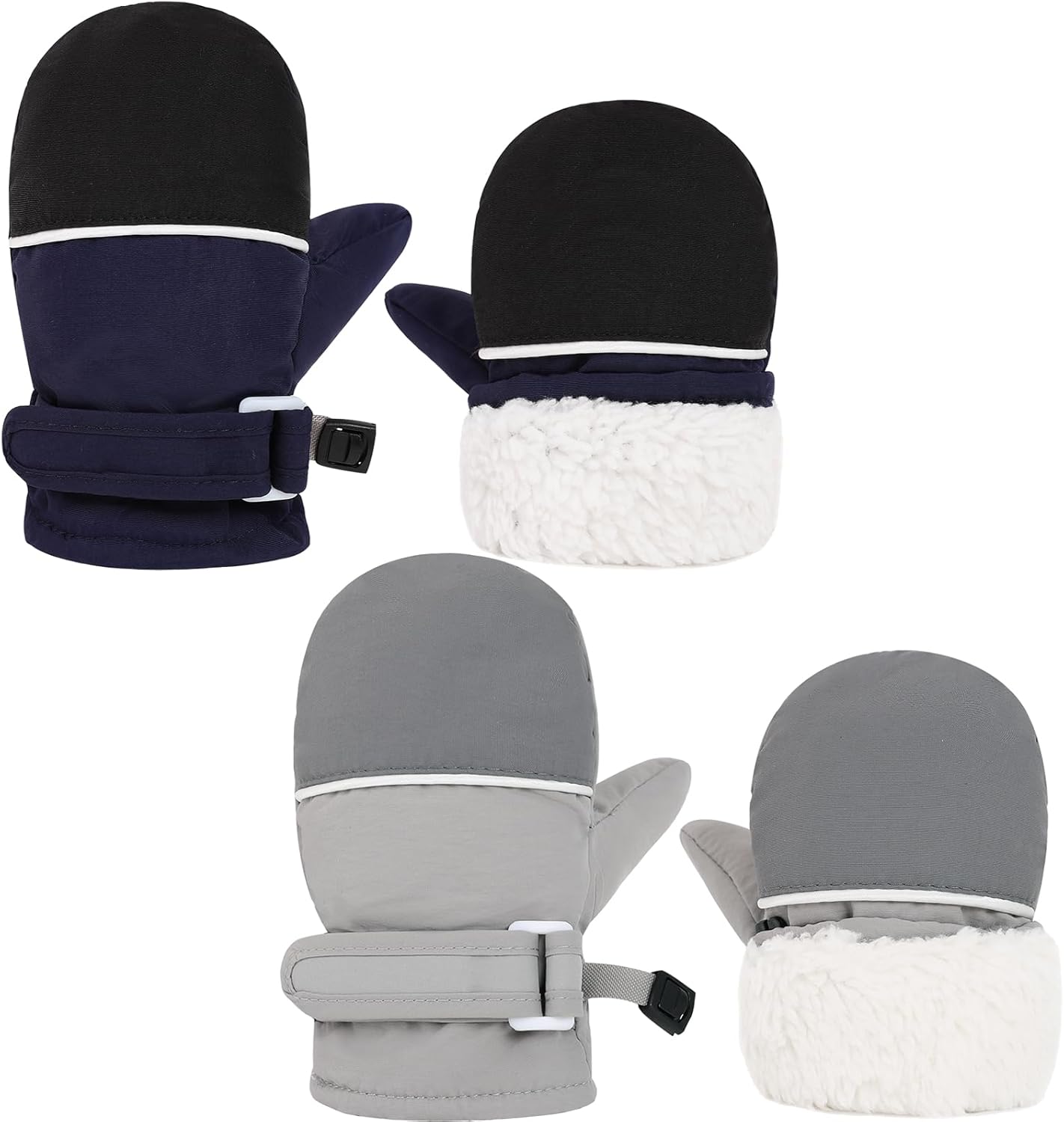 ENBAOHUI Baby Snow Mittens Waterproof Fleece Lined Winter Gloves for Kids
