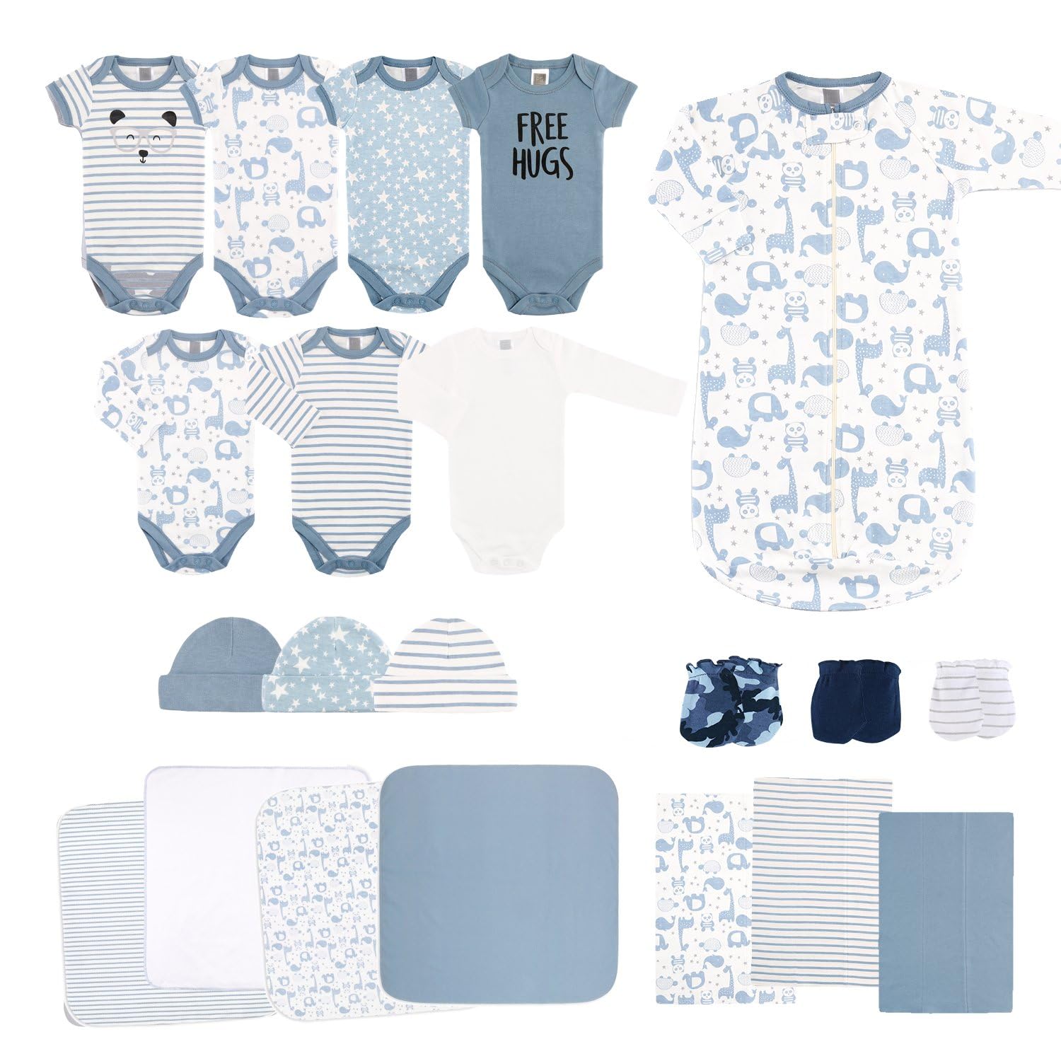 23-Piece Soft Blue Layette Set for Newborn Boys