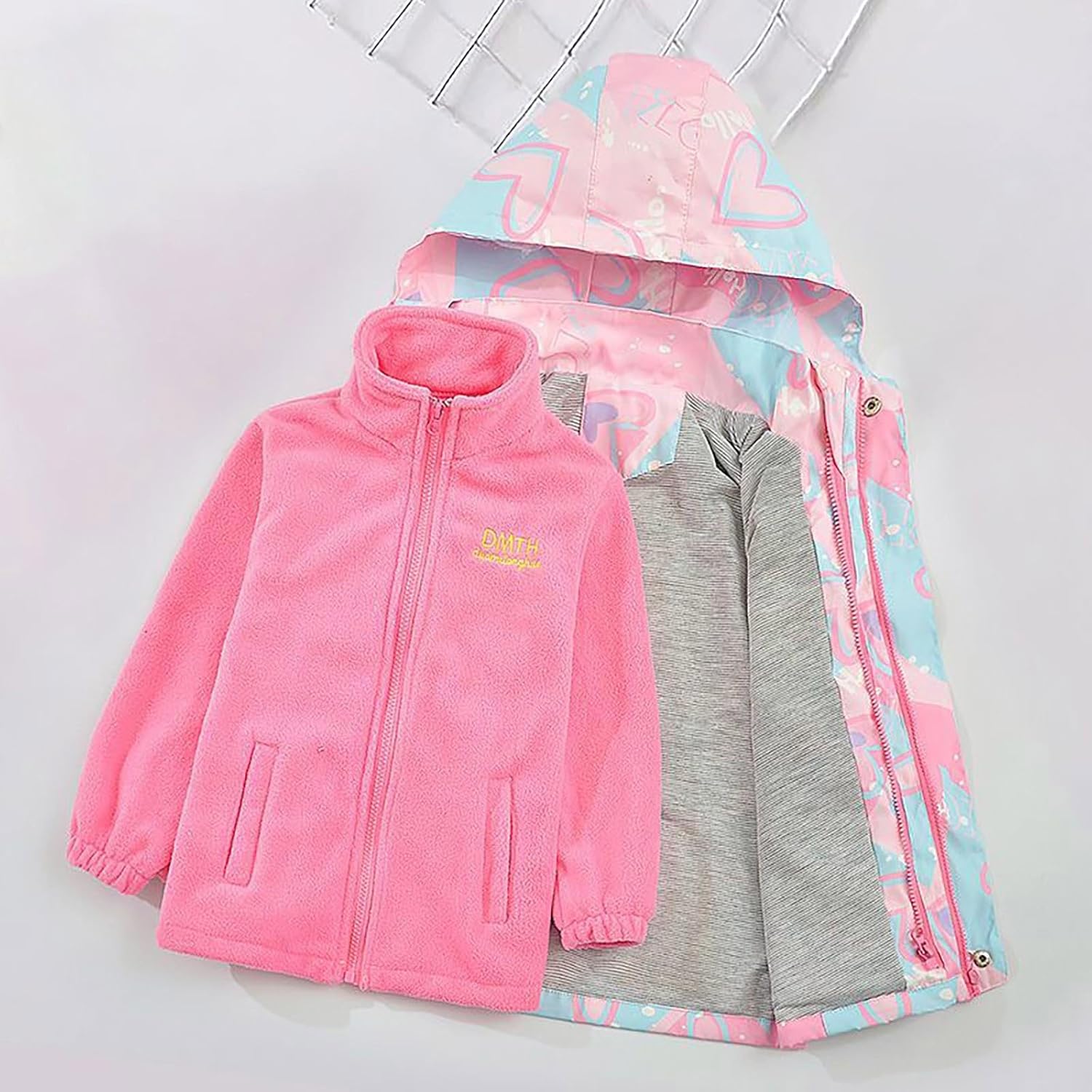 2Pcs Girls Ski Jacket Waterproof Coat Warm Fleece Winter Windproof Hoodie