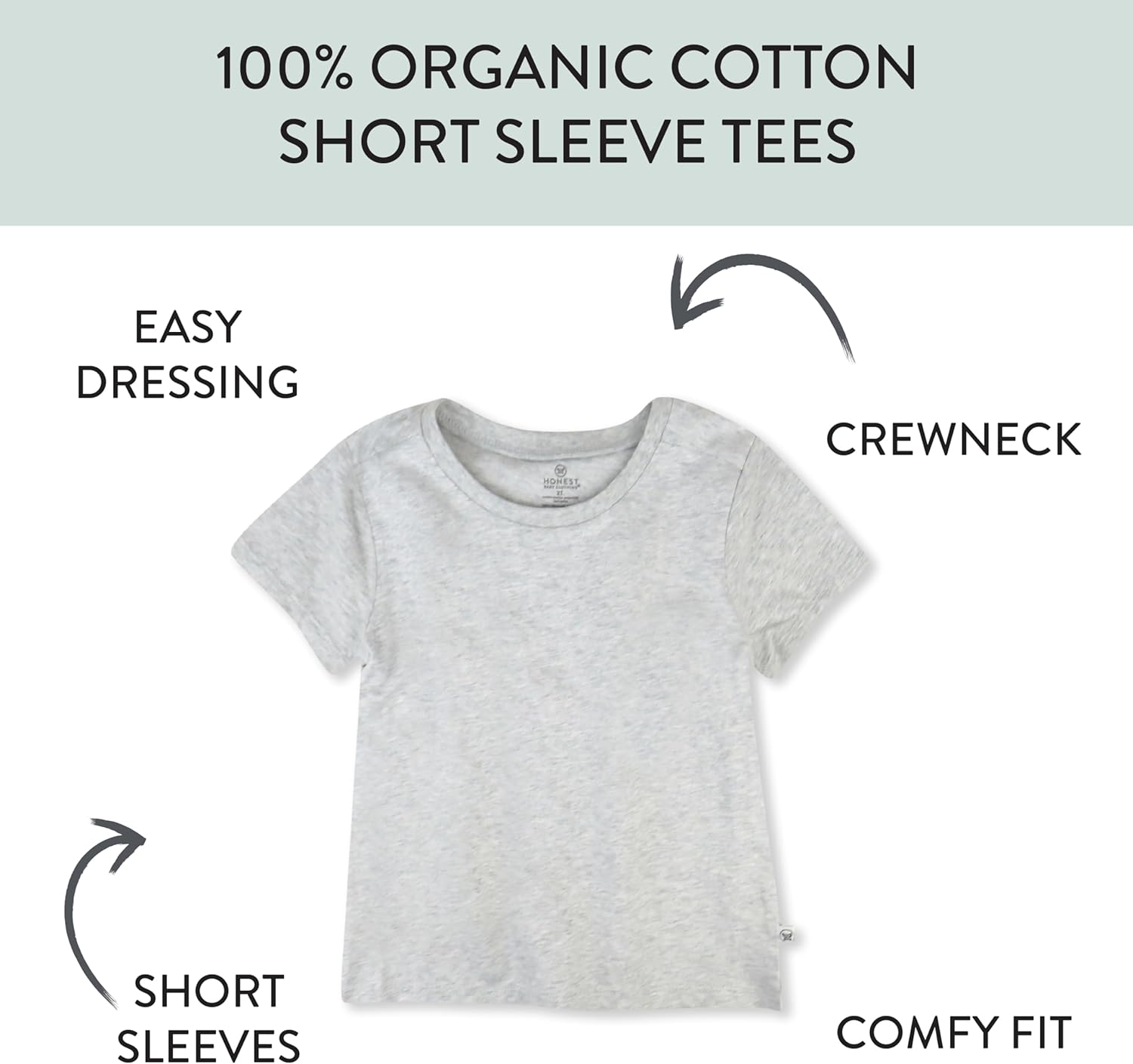 HonestBaby Unisex-Baby 5-Pack Short Sleeve T-Shirts