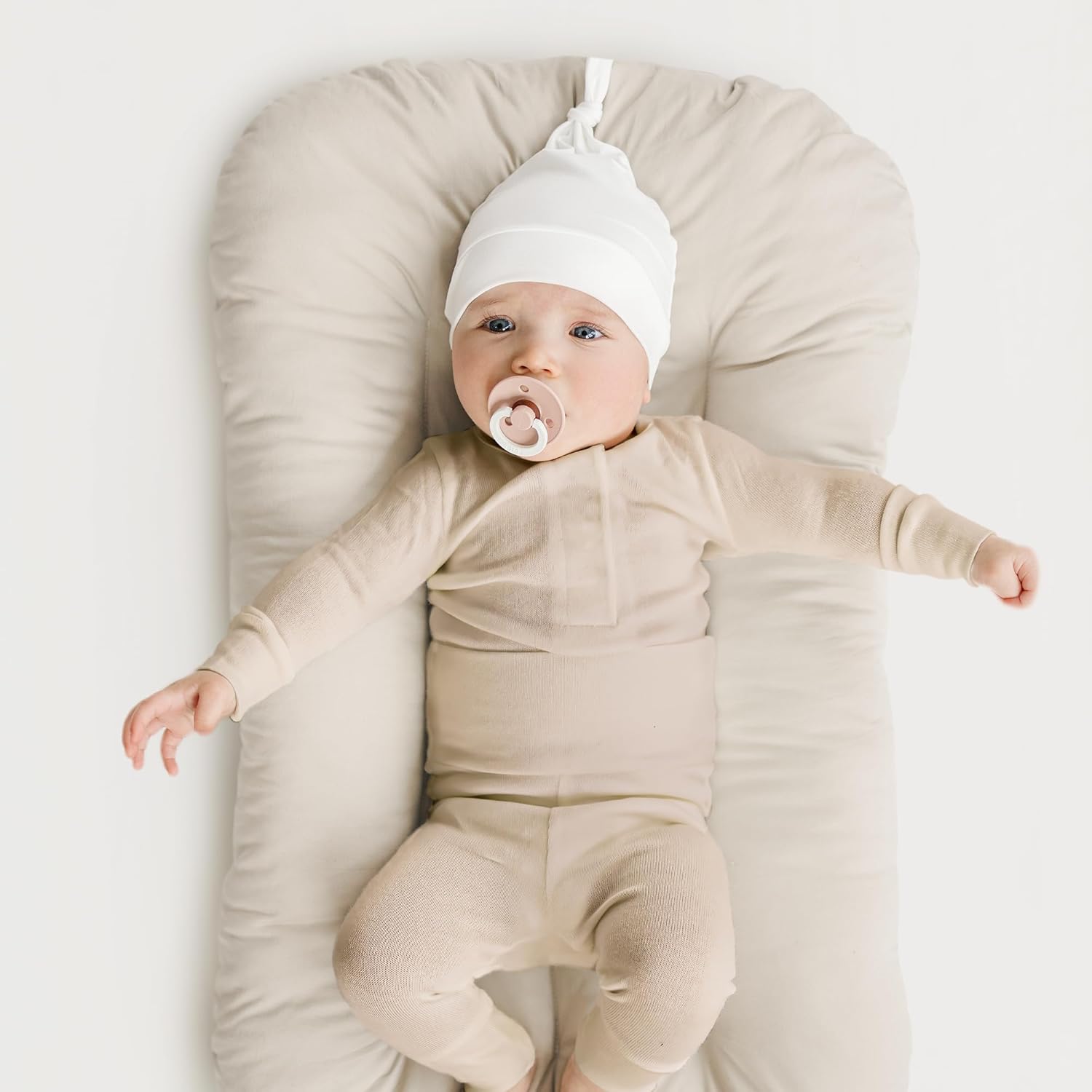 Konssy 6 Pack Knot Beanie Hats for Infants - Soft Stretchy