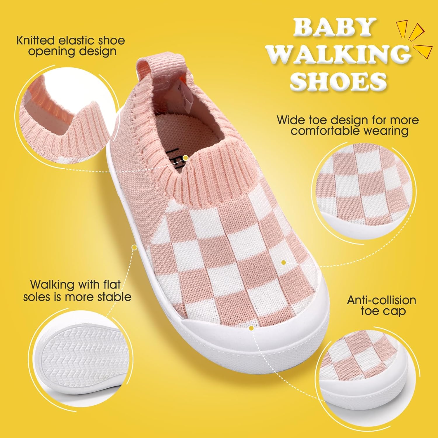 Cozy Toddler Mesh Shoes for Walking - Soft Non-Slip Breathable