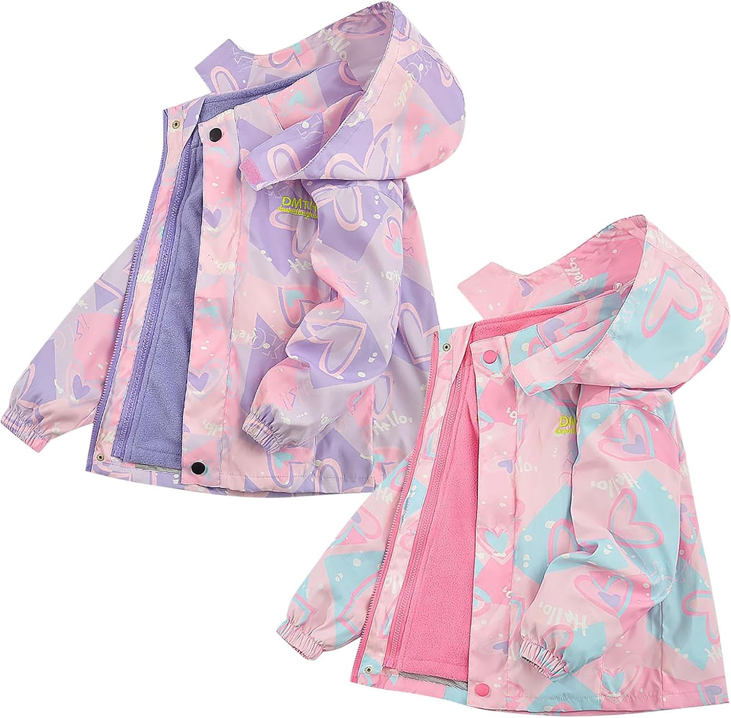 2Pcs Girls Ski Jacket Waterproof Coat Warm Fleece Winter Windproof Hoodie