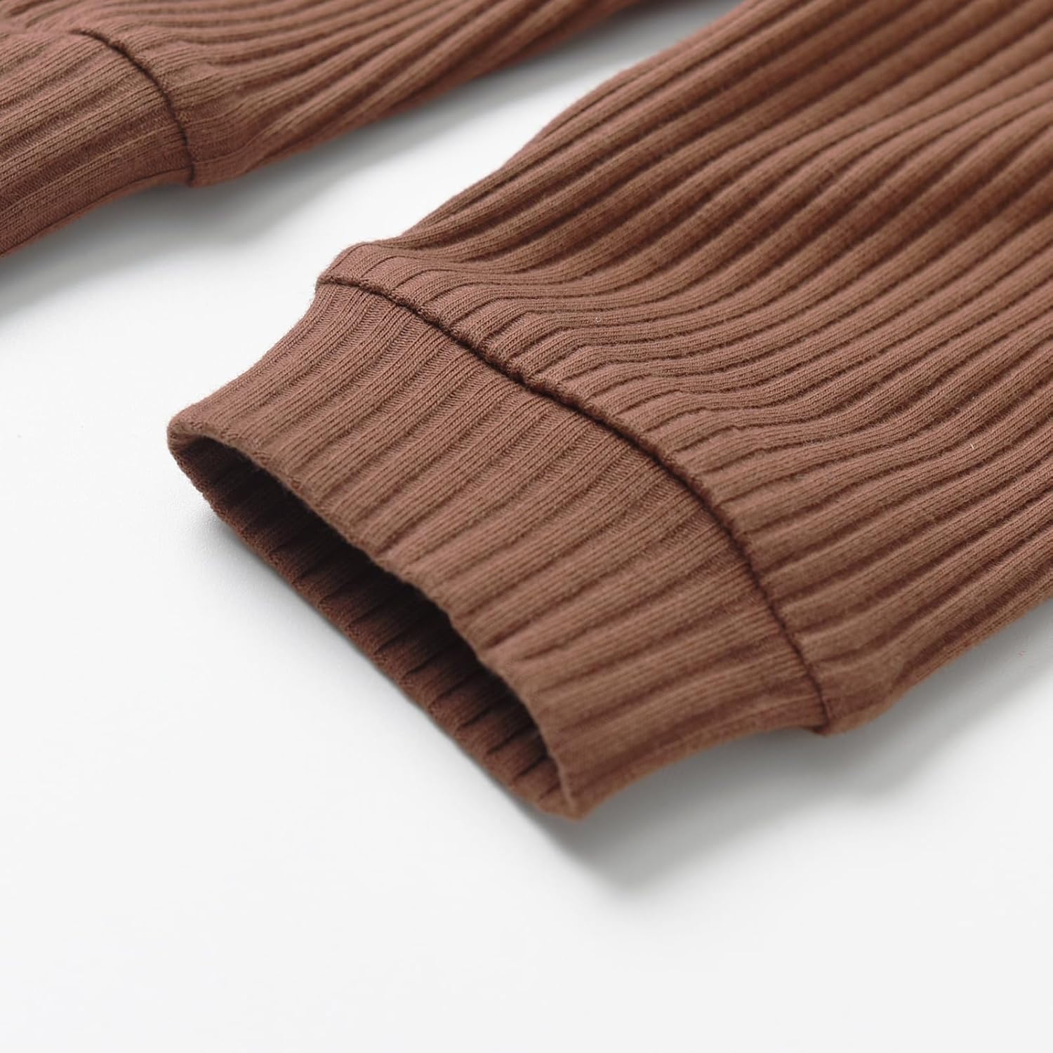 Ribbed Cotton Romper and Pants Set for Newborns