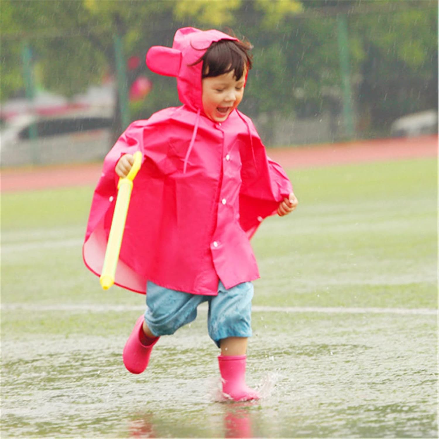 Toddler Rain Boots with Easy On Handles - Non-Slip Lightweight