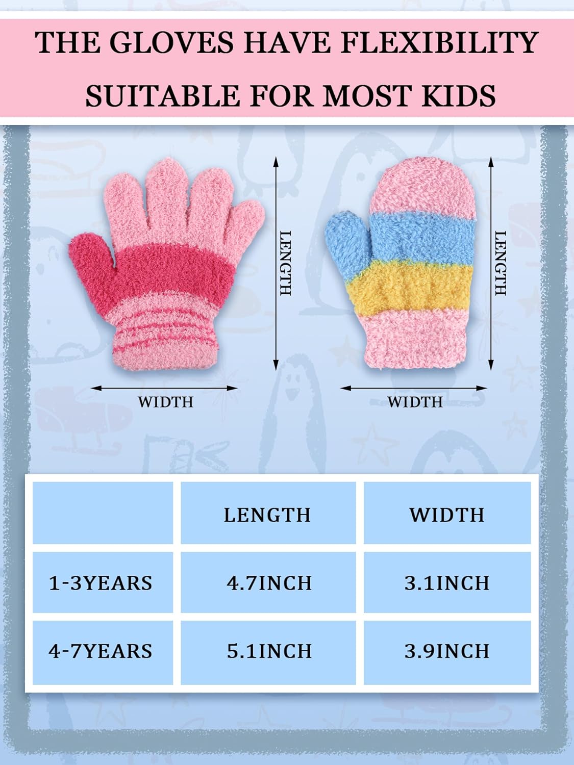 SATINIOR toddler knitted gloves Wintry Warm