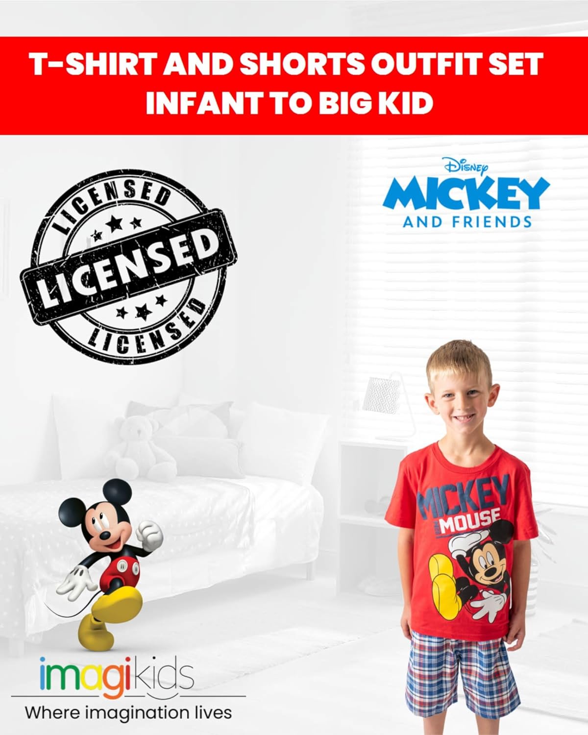 Disney Mickey Mouse T-Shirt Shorts Outfit Set