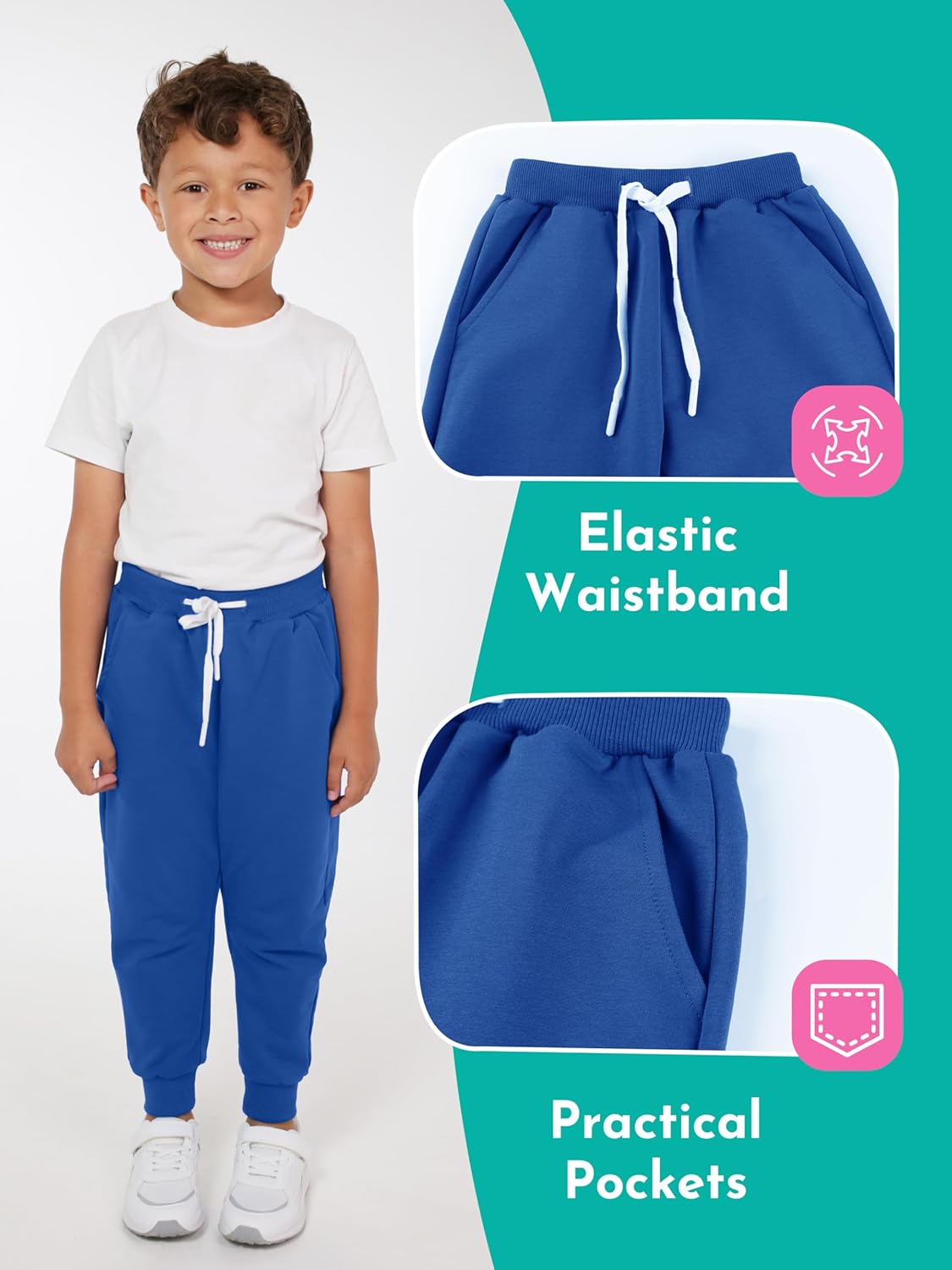 Resinta 3-Pack Toddler Boys Active Jogger Pants