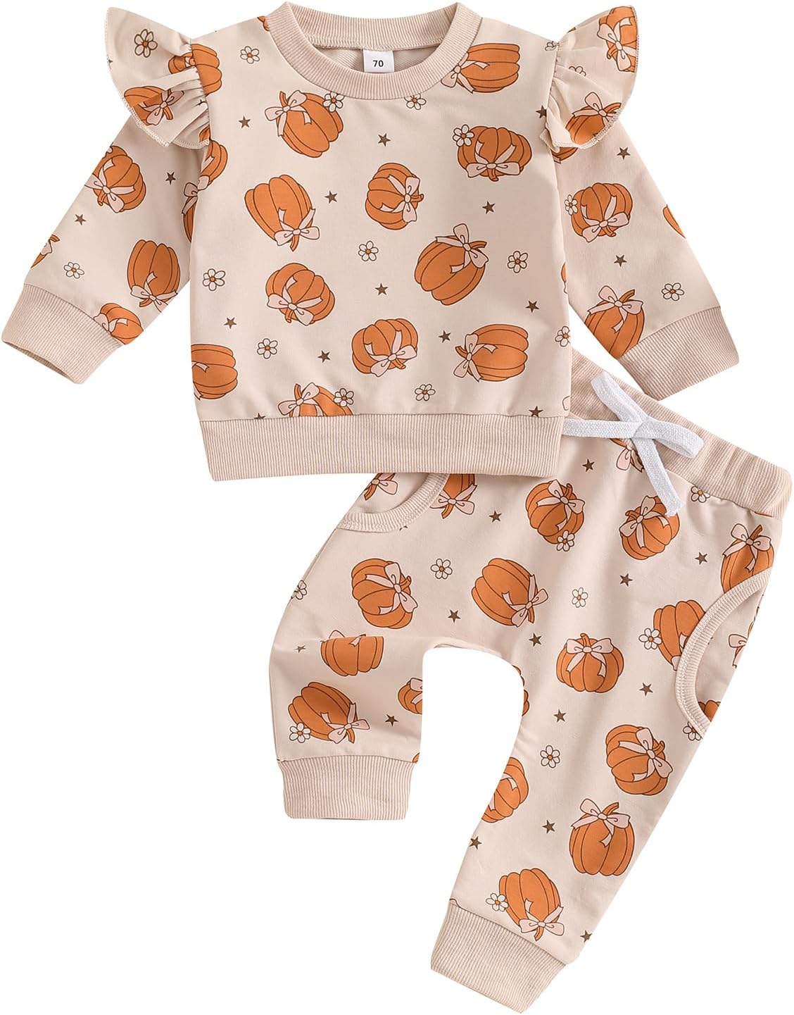 Halloween Spooky Toddler Outfit - Cute pumpkin Sweater Pants Set