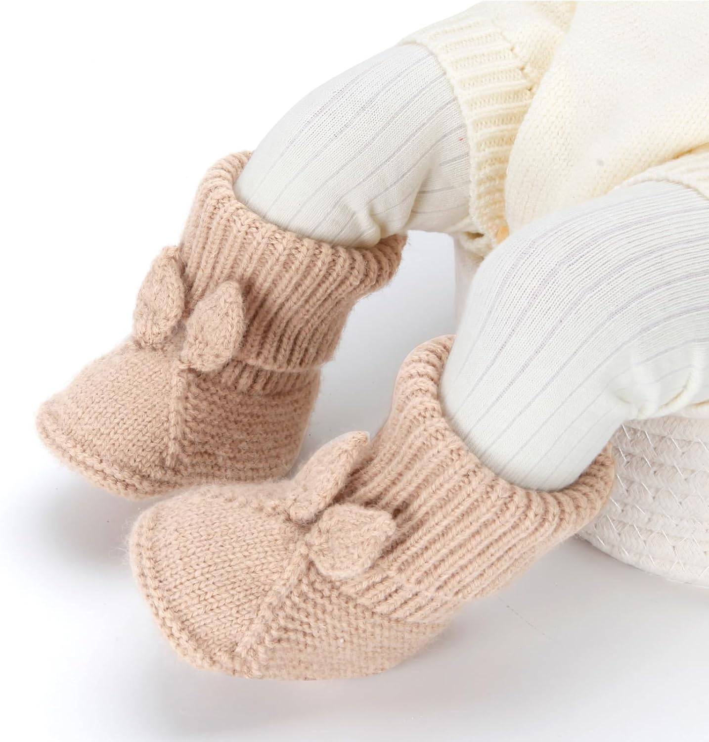 Loyfoky Baby Booties Newborn First Walkers Knit Boots Warm Crib Socks