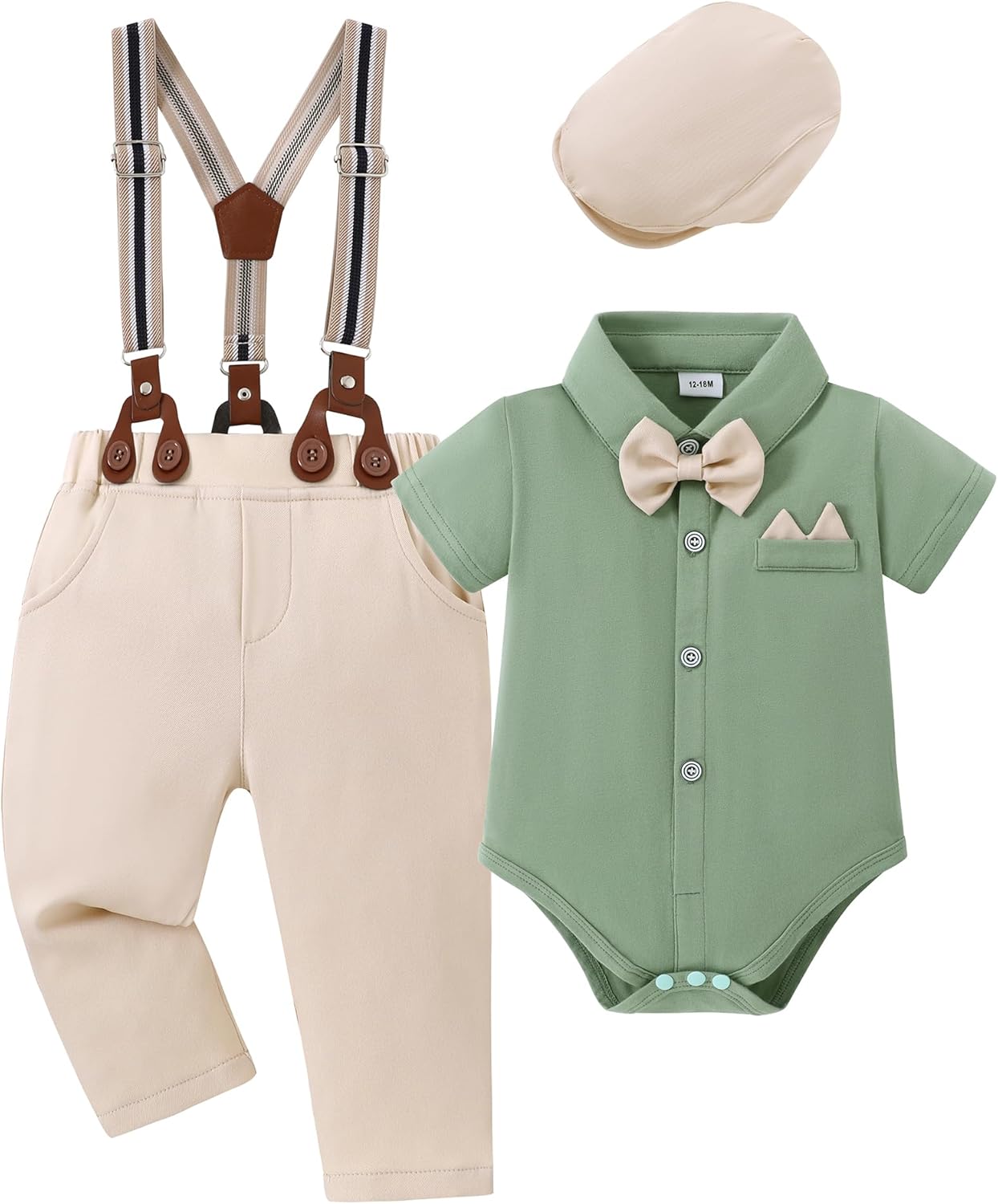 YALLET Baby Boy Tuxedo Suit for Gentlemen