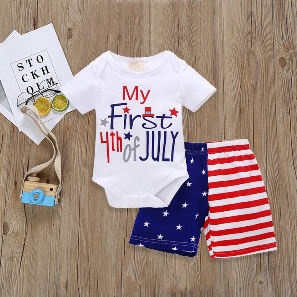 XFGLCK 4th of July Newborn Shorts Set