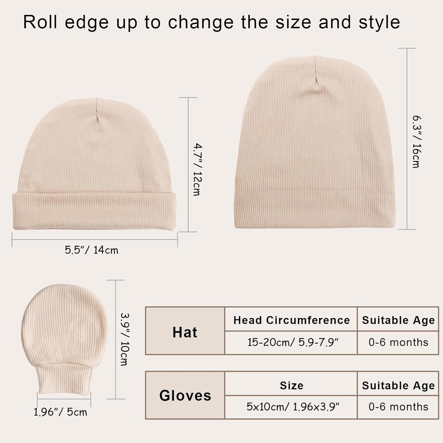 DRESHOW BQUBO Newborn Safety Hats Scratch-Mitigating Gloves
