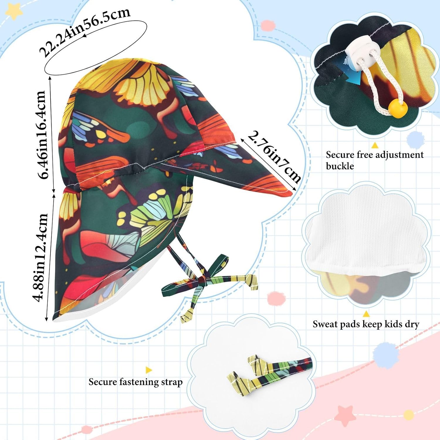 FRODOTGV UV Protection Beach Hat for Baby and Kids
