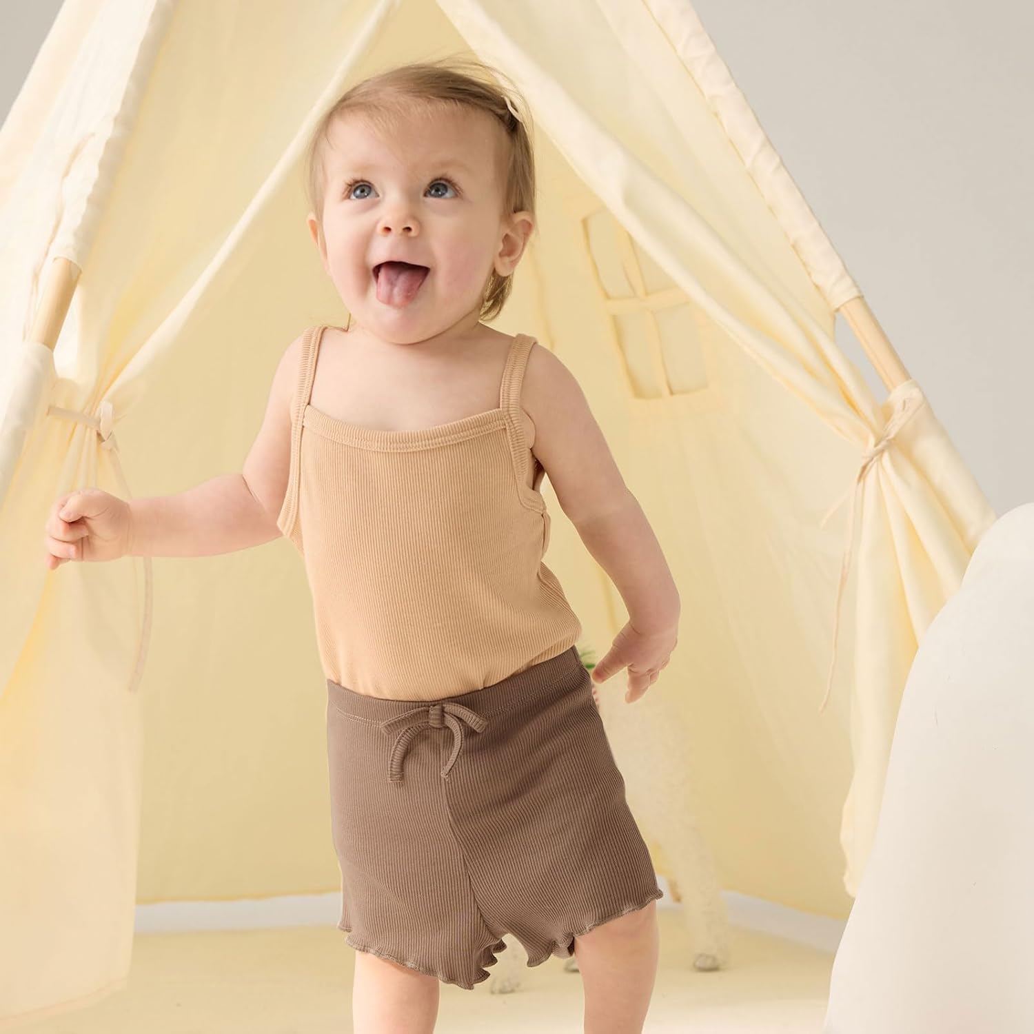SOBOWO Toddler Girl Shorts Ribbed 3-Piece Summer Playwear