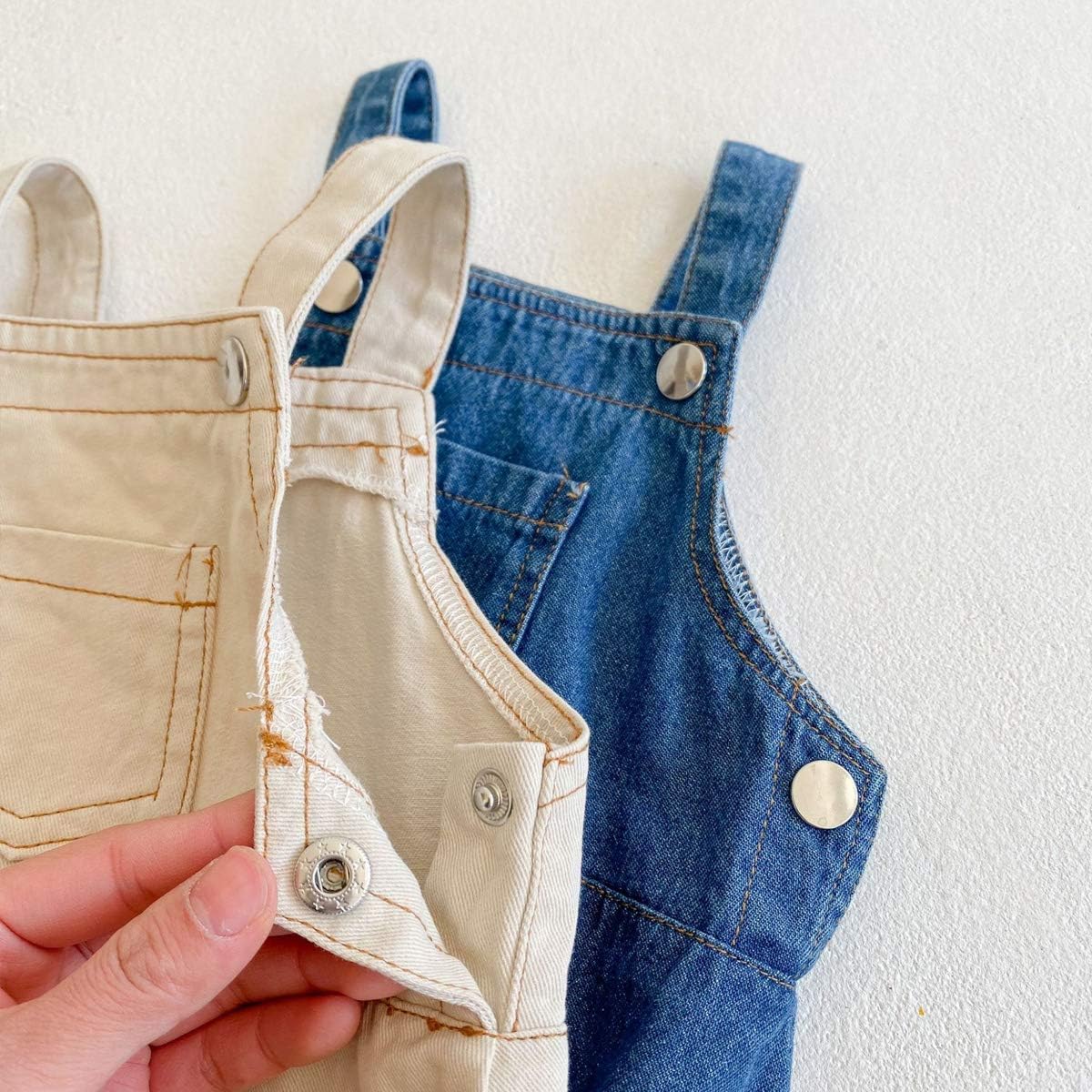 HOOLCHEAN Baby Denim Bodysuit With Straps
