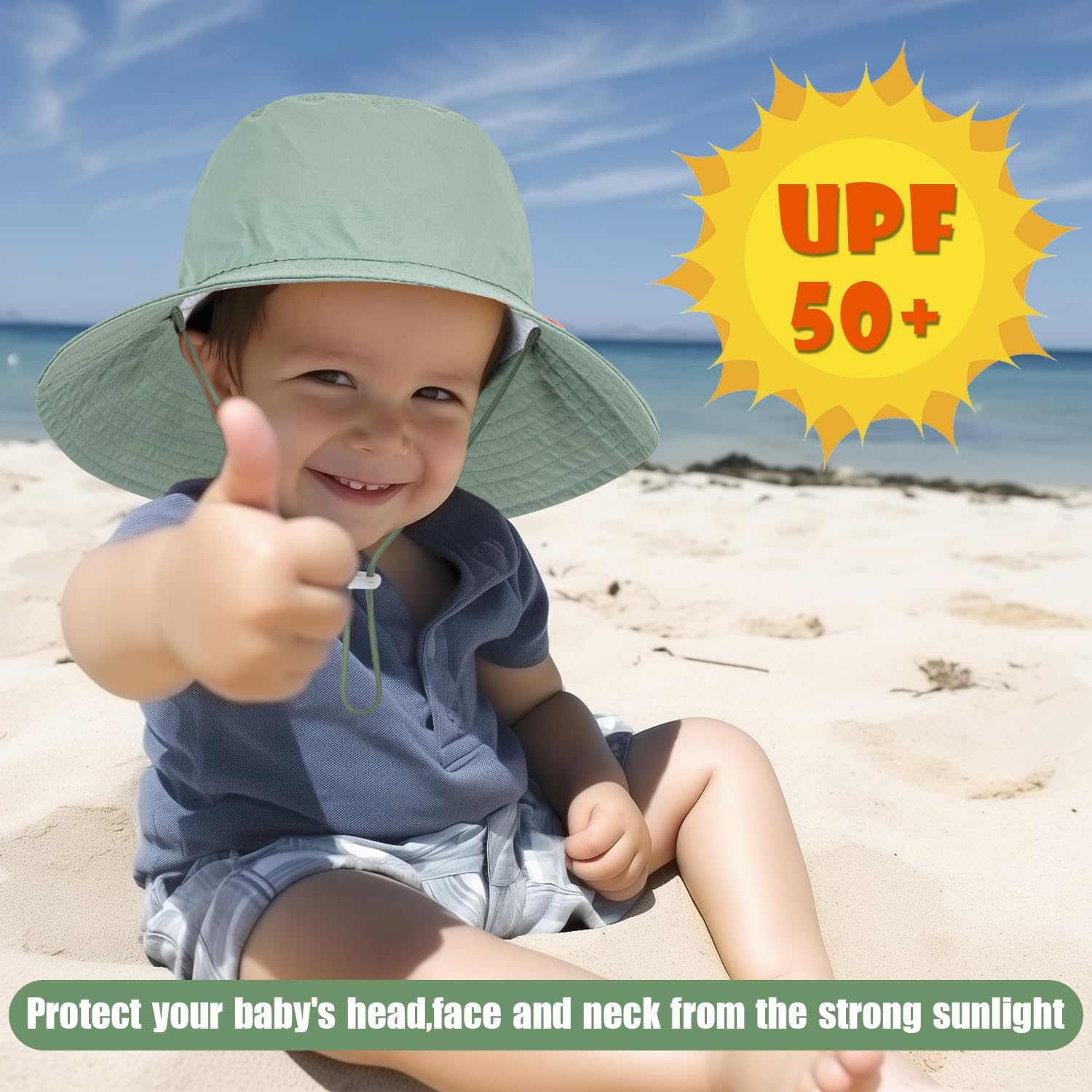 2-Pack Baby Sun Hat with UPF 50 UV Protection for Summer