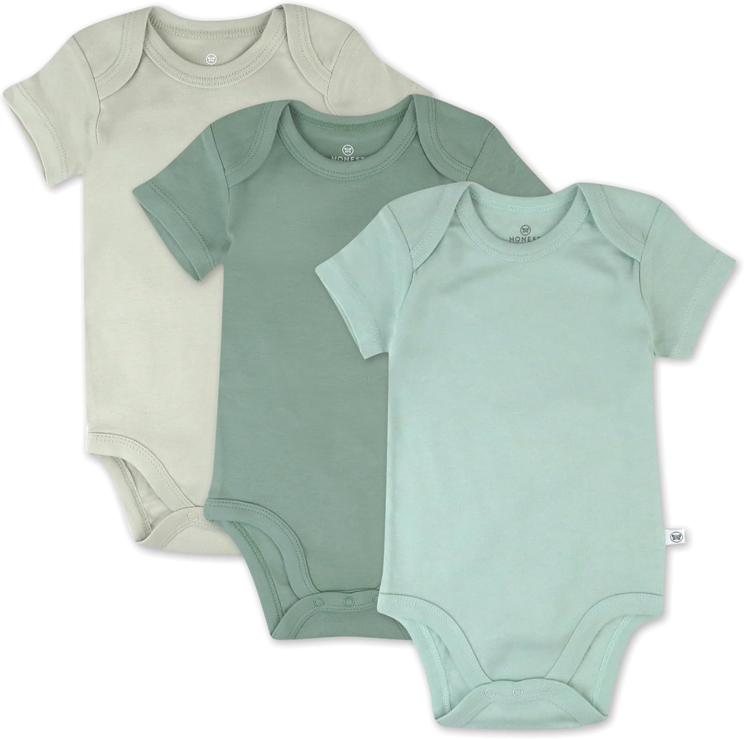 Honest Baby 3-Pack Organic Cotton Bodysuits for Infants