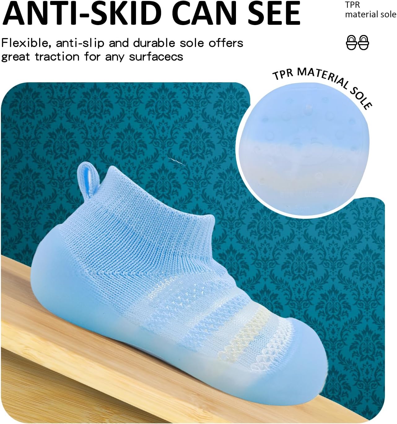 Perfect for Baby Boys Non-Slip Socks Shoes with Soft Sole Design