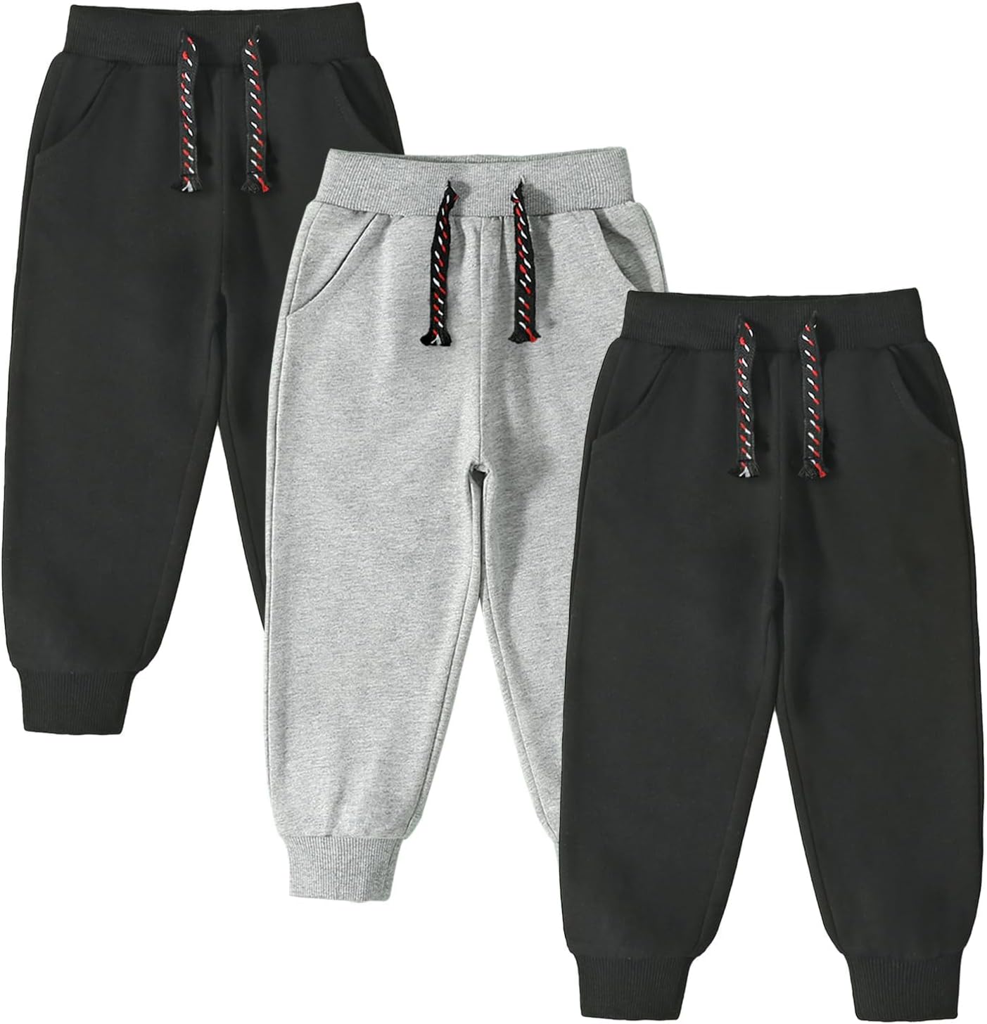 Funnymore 3-Piece Toddler Cotton Pullover Sweatpants with Drawstring