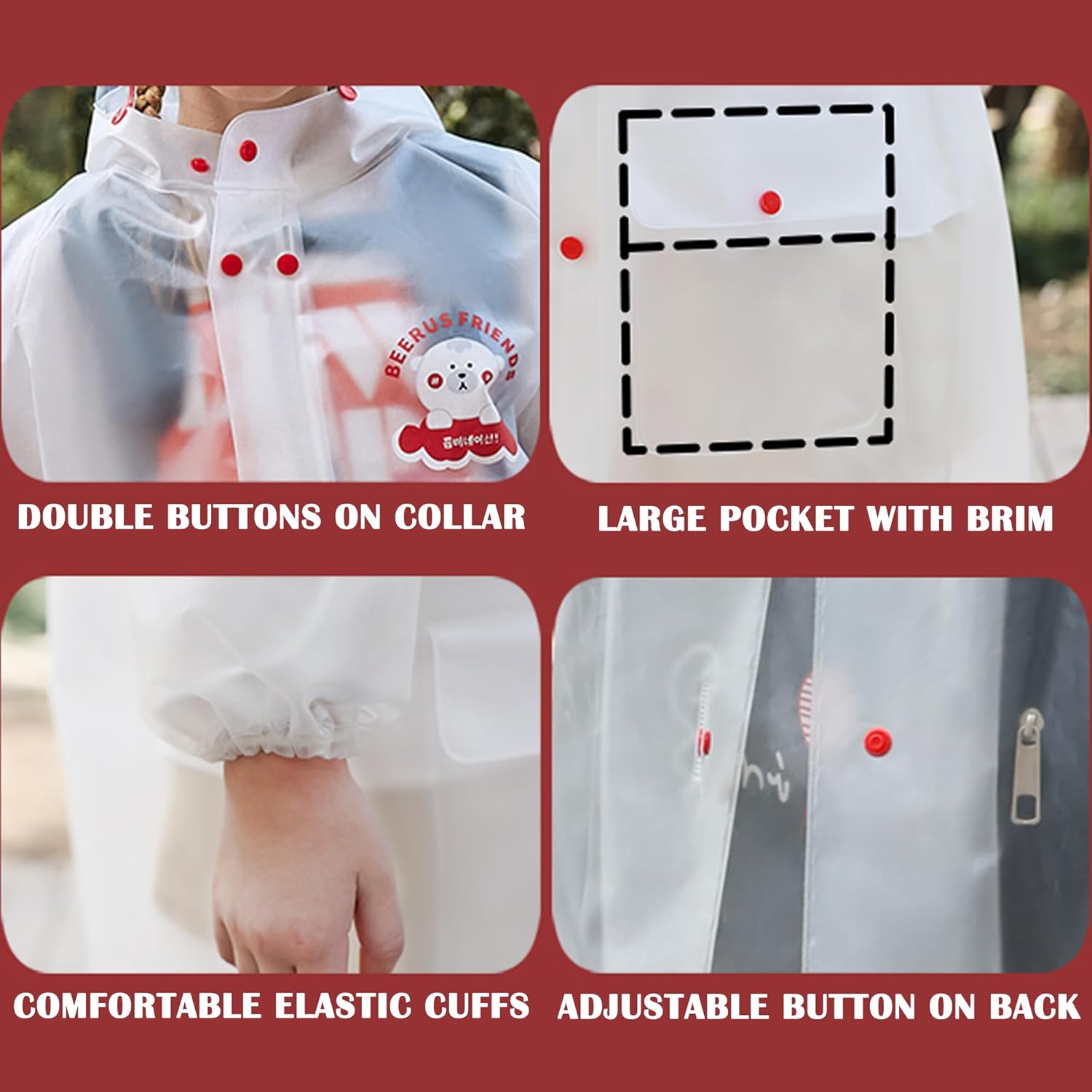 Fewlby Boys and Girls Rain Coats - Waterproof 4XL Kids Jackets