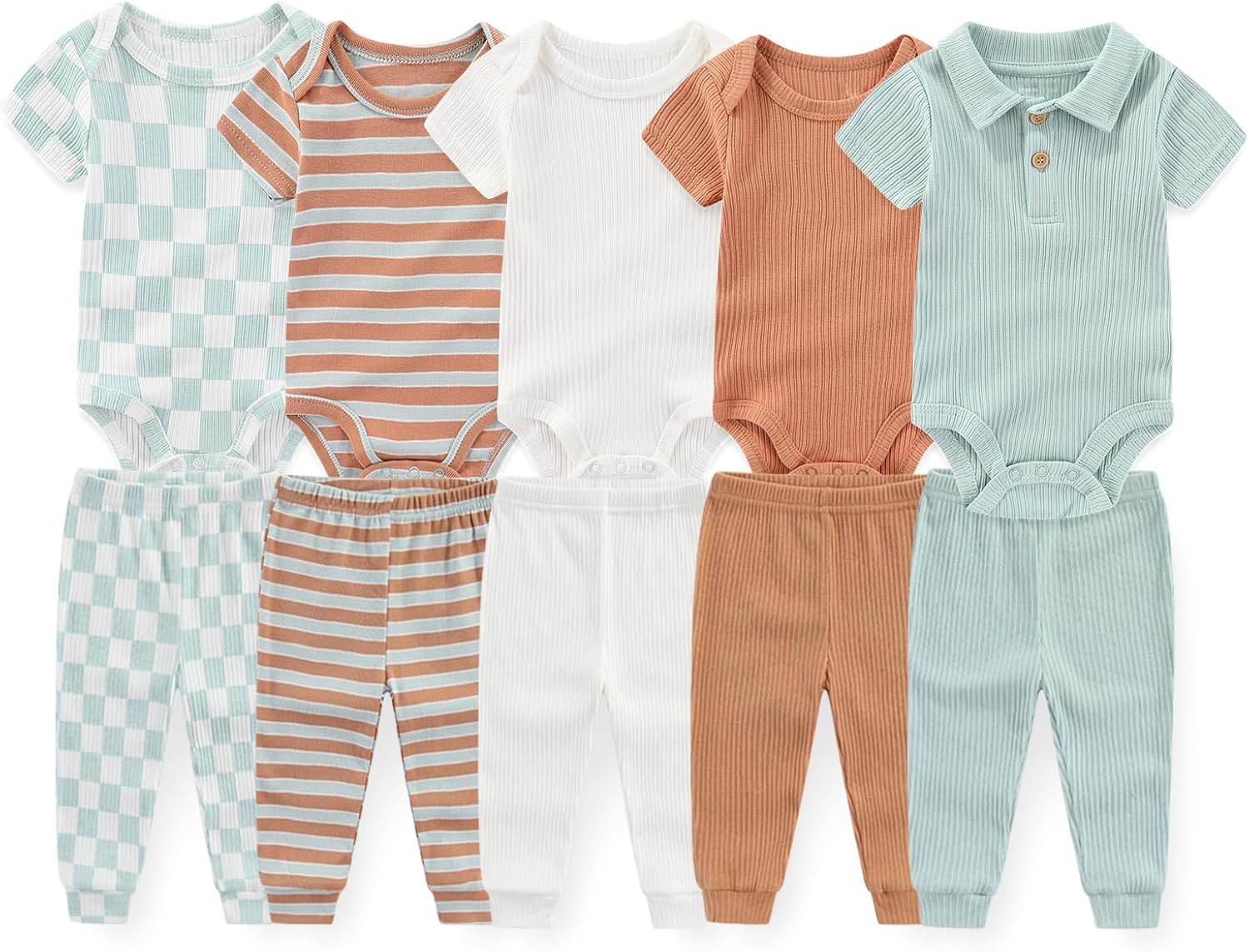 JELYLOVE Unisex Babypants Set 10PCS Cotton