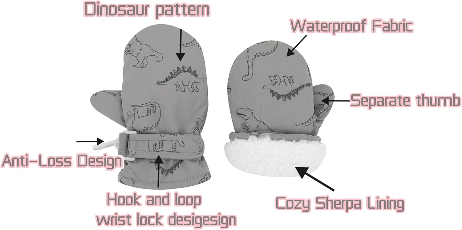 Our Toddler Gloves - Waterproof Winter Warm Lined Fleece Mitten for Kids Babies