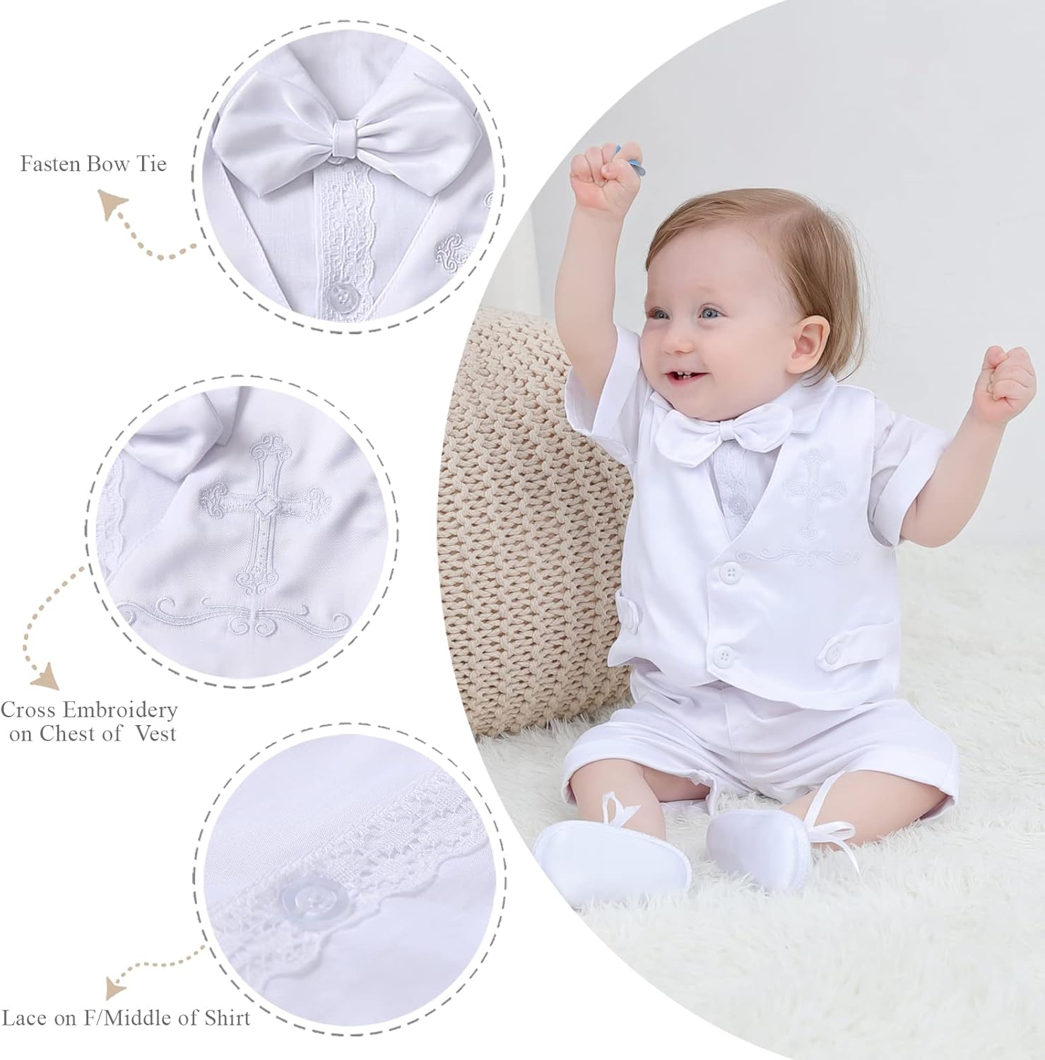 Booulfi Baptism Suit for Baby Boys