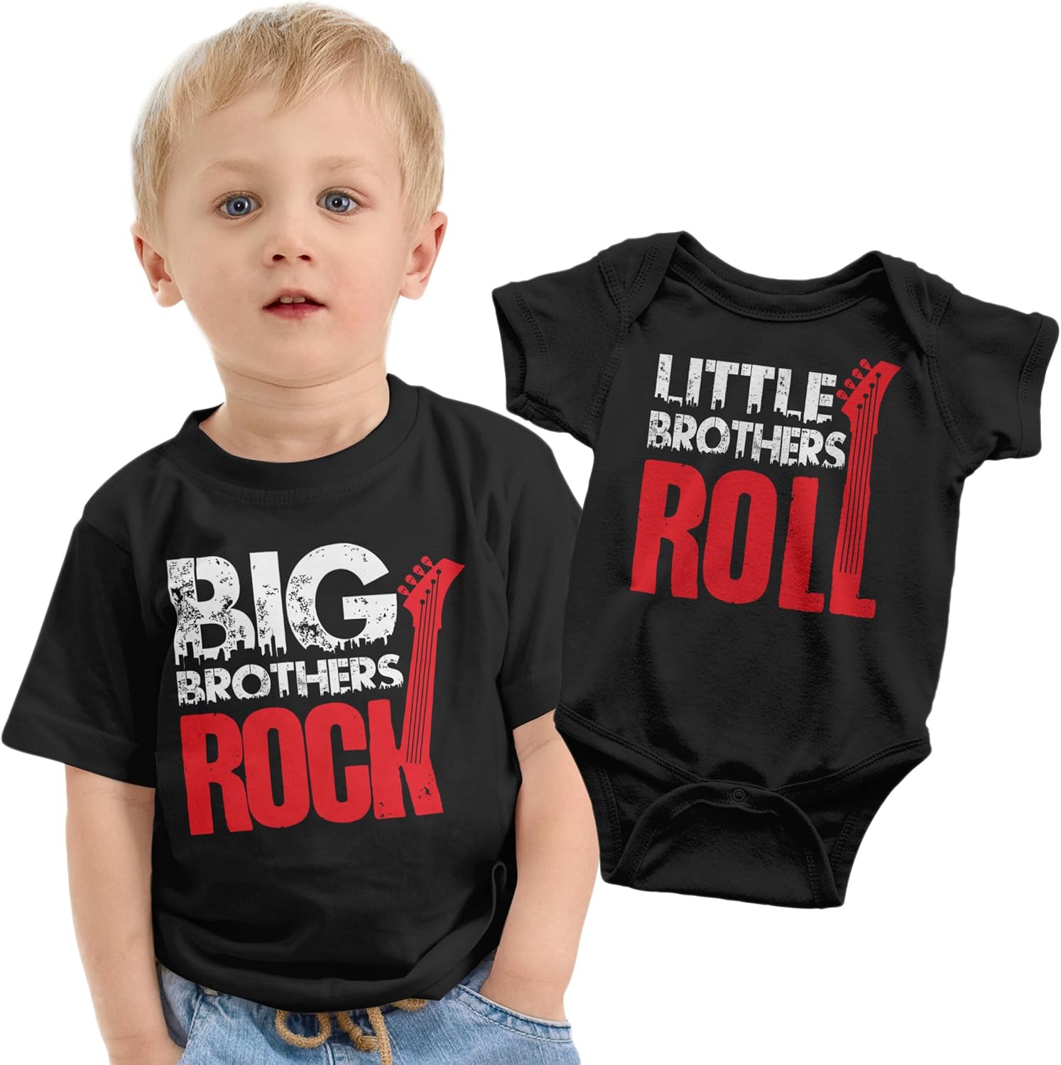 Matching Sibling Outfits Big Brother Little Brother Shirts Rock and Roll Siblings Set