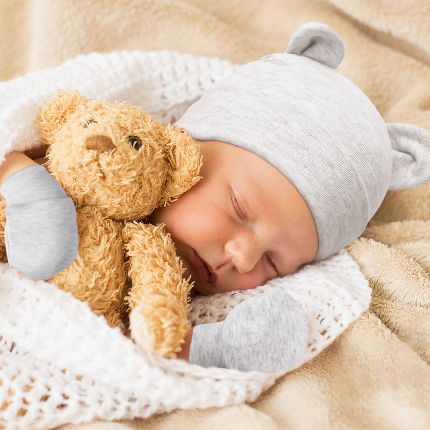 Dreshhow BQUBO - Newborn Baby Hats Mittens Set for Boys Girls
