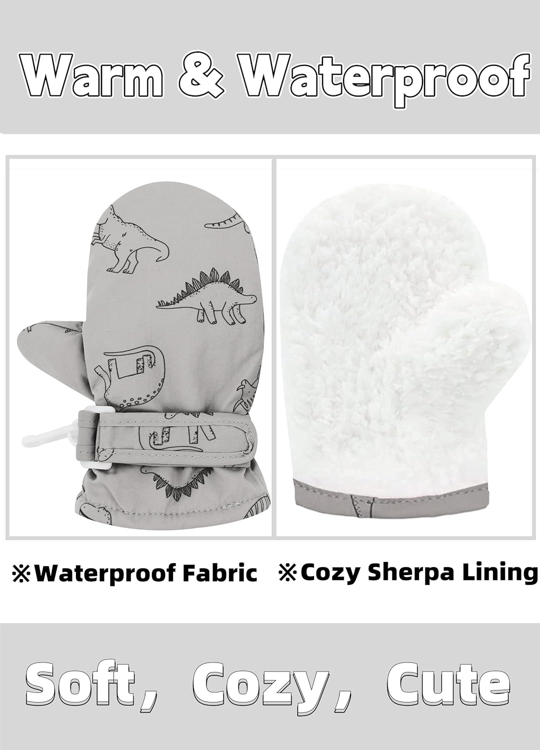 Our Toddler Gloves - Waterproof Winter Warm Lined Fleece Mitten for Kids Babies