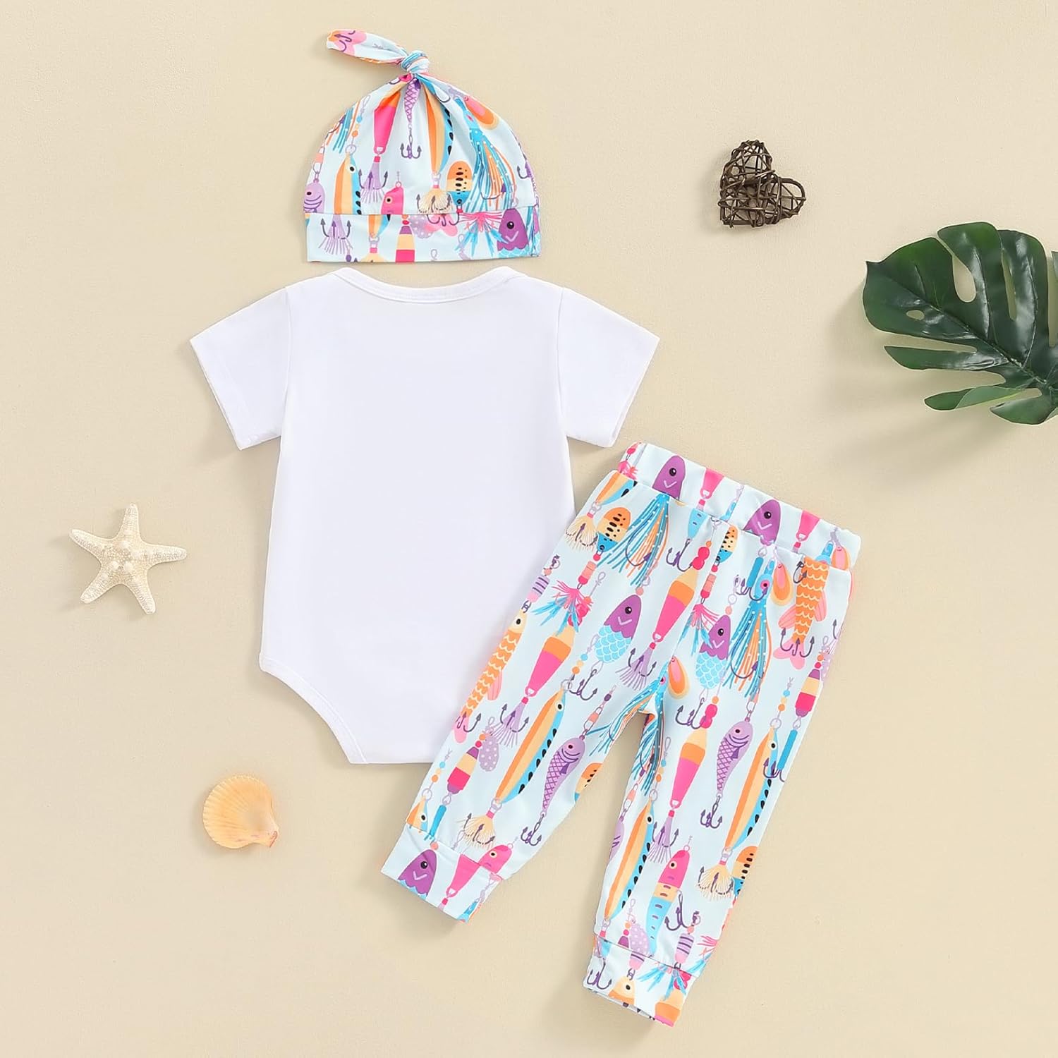 YouweixiongNewborn Boy Girl Summer Romper 3Pcs