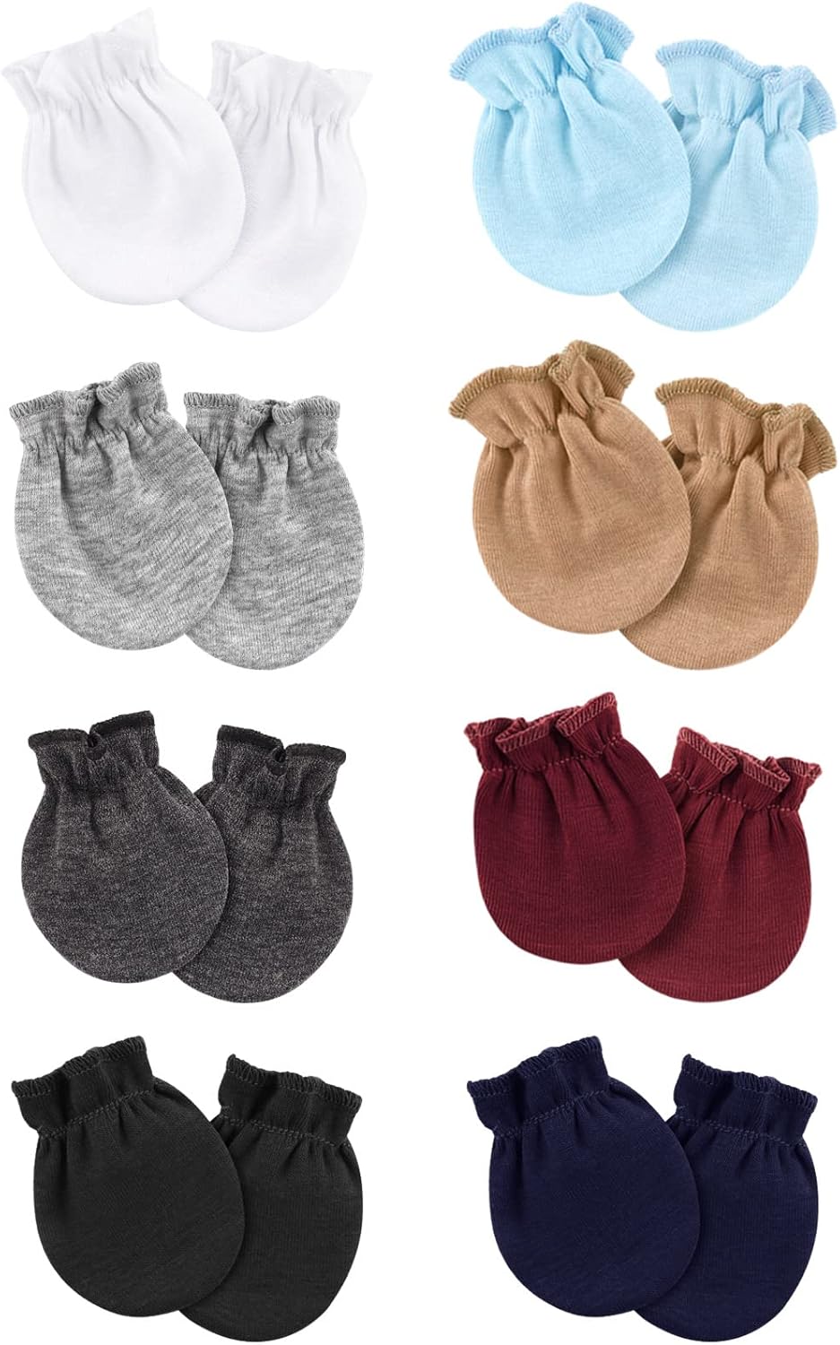 DRESHOW Baby mittens Soft Elastic 8 Pairs for 0-6 Months